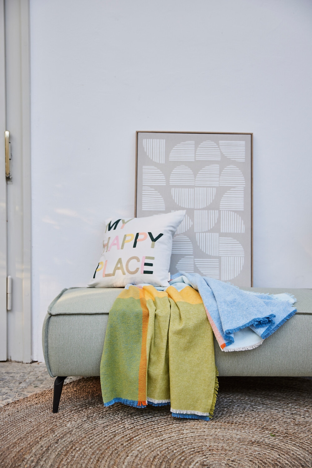 Biederlack Plaid »Plaid Summer« sommerliches Plaid mit Fransen