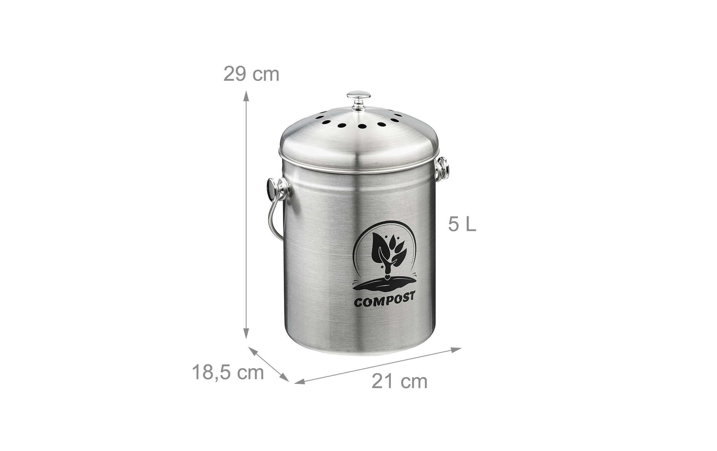 relaxdays Poubelle bio »mit Geruchsfilter 5 l«