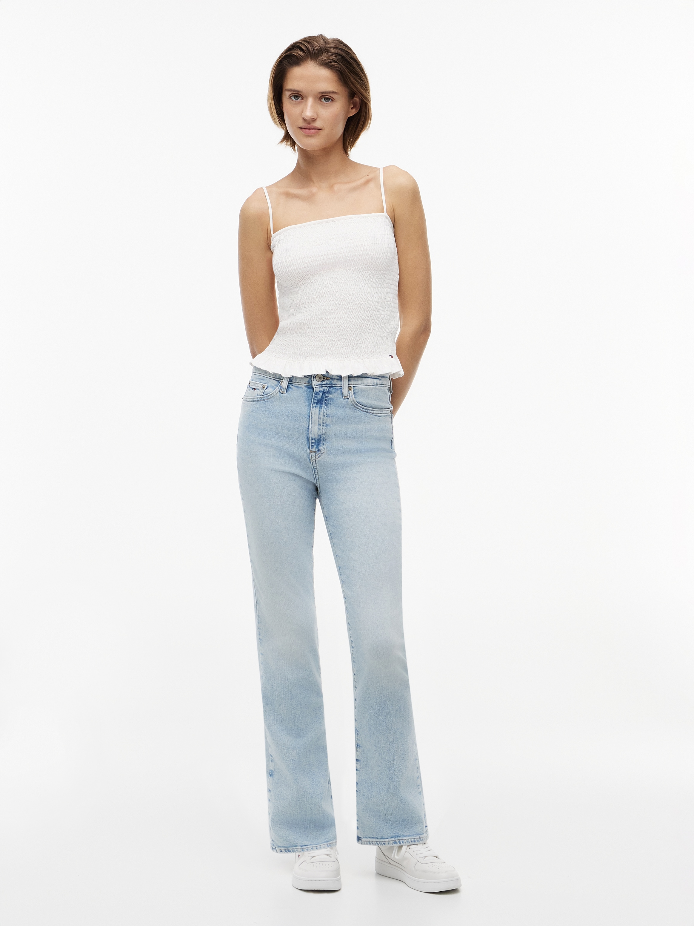 Tommy Jeans Smoktop »TJW SLIM SMOCK STRAPPY TOP« Baumwollmischung, slim fit