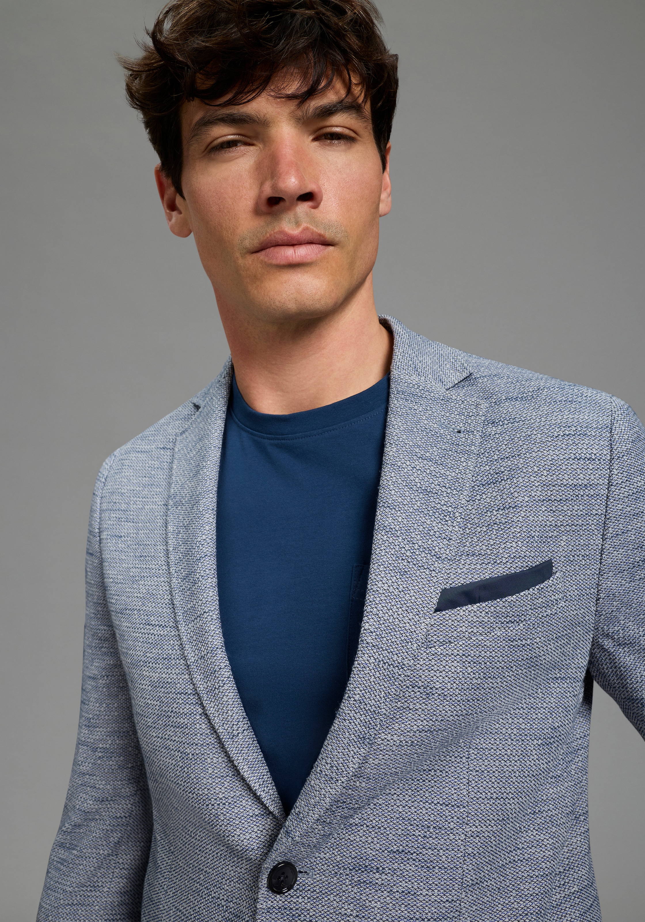 Bruno Banani Veste mit Reverskragen, melierte Optik, Slim Fit Passform