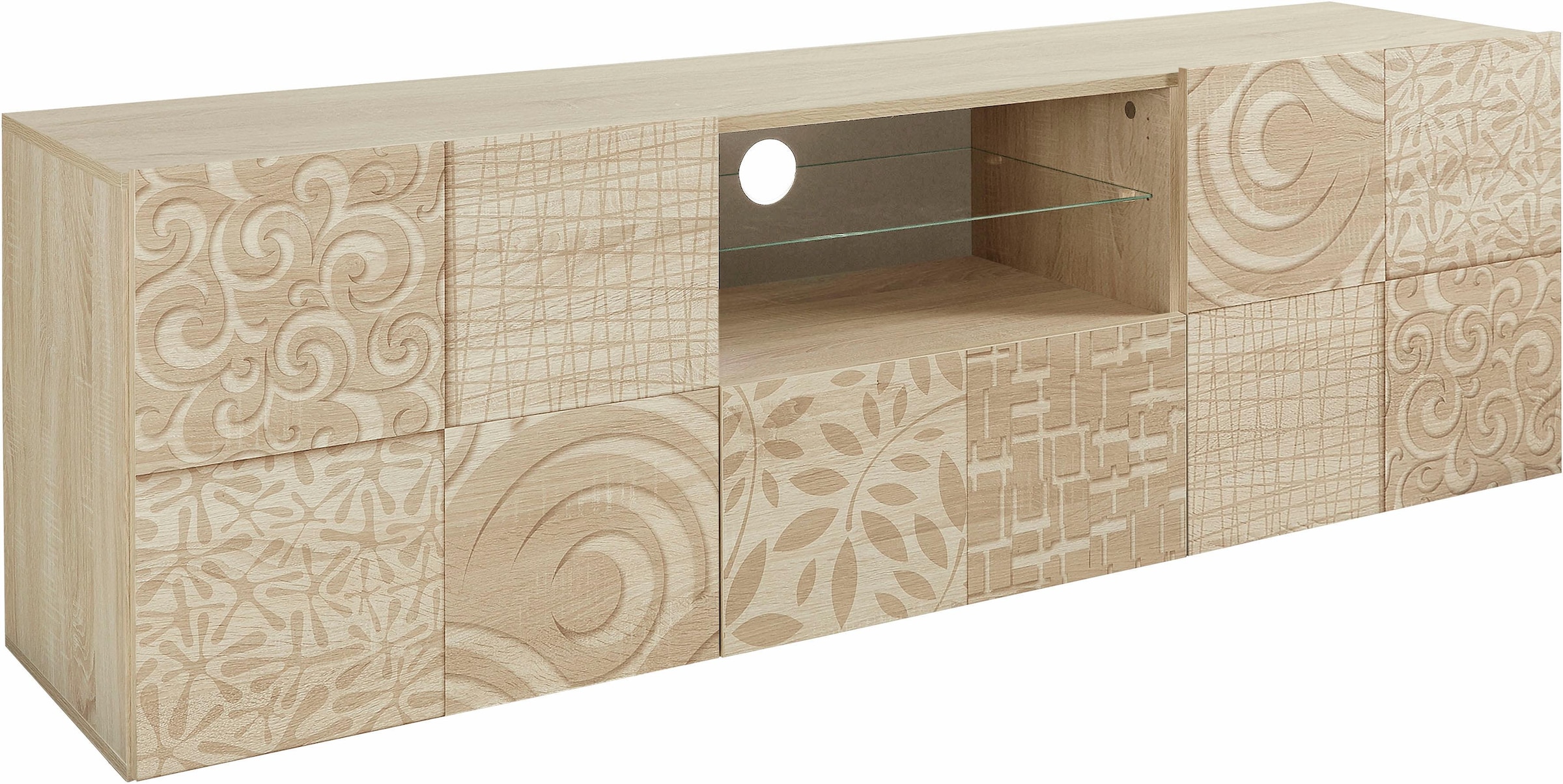 INOSIGN Lowboard »Miro« Breite 181 cm mit dekorativem Siebdruck