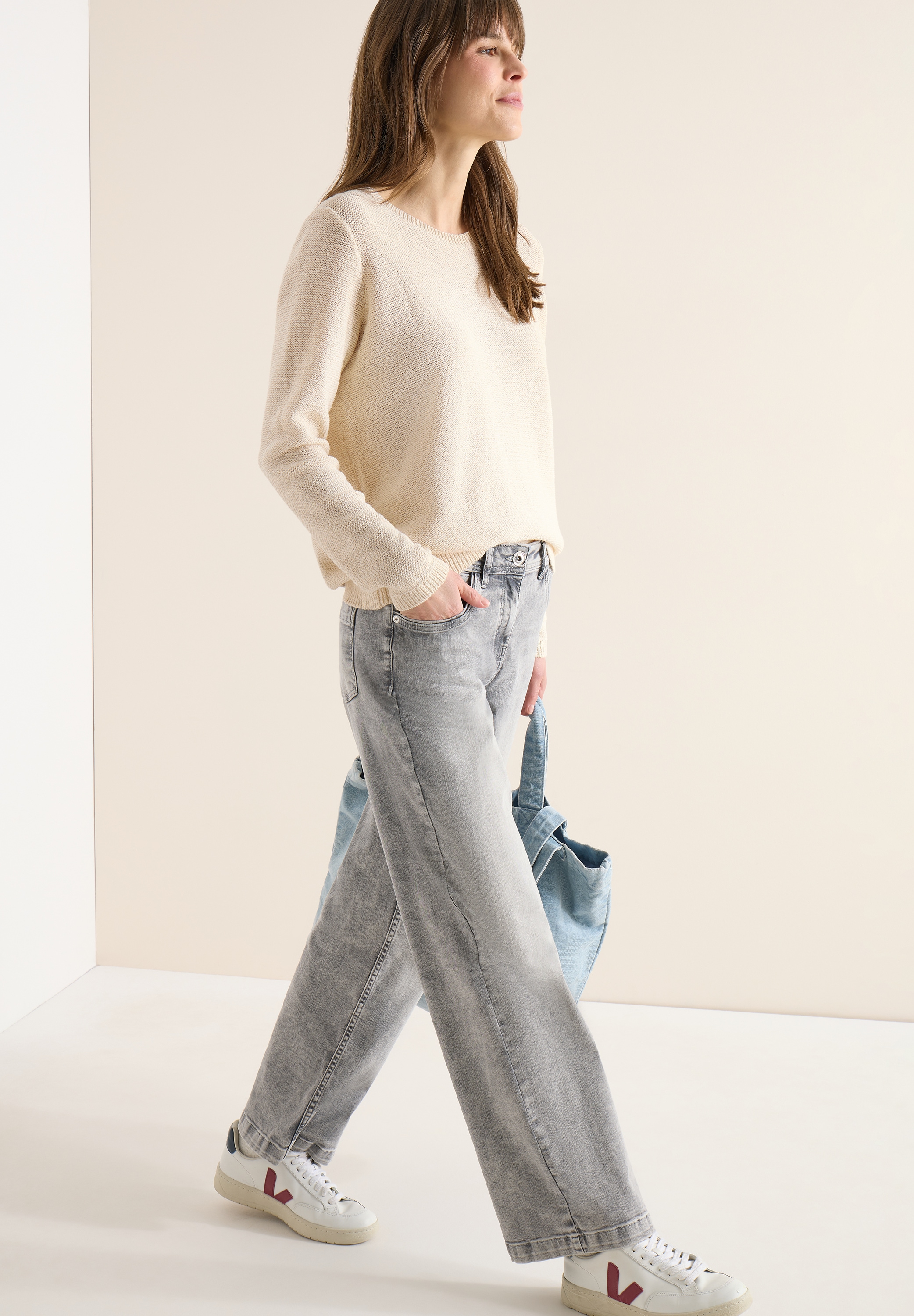 Cecil Pull en tricot meliert, mit Rundhals