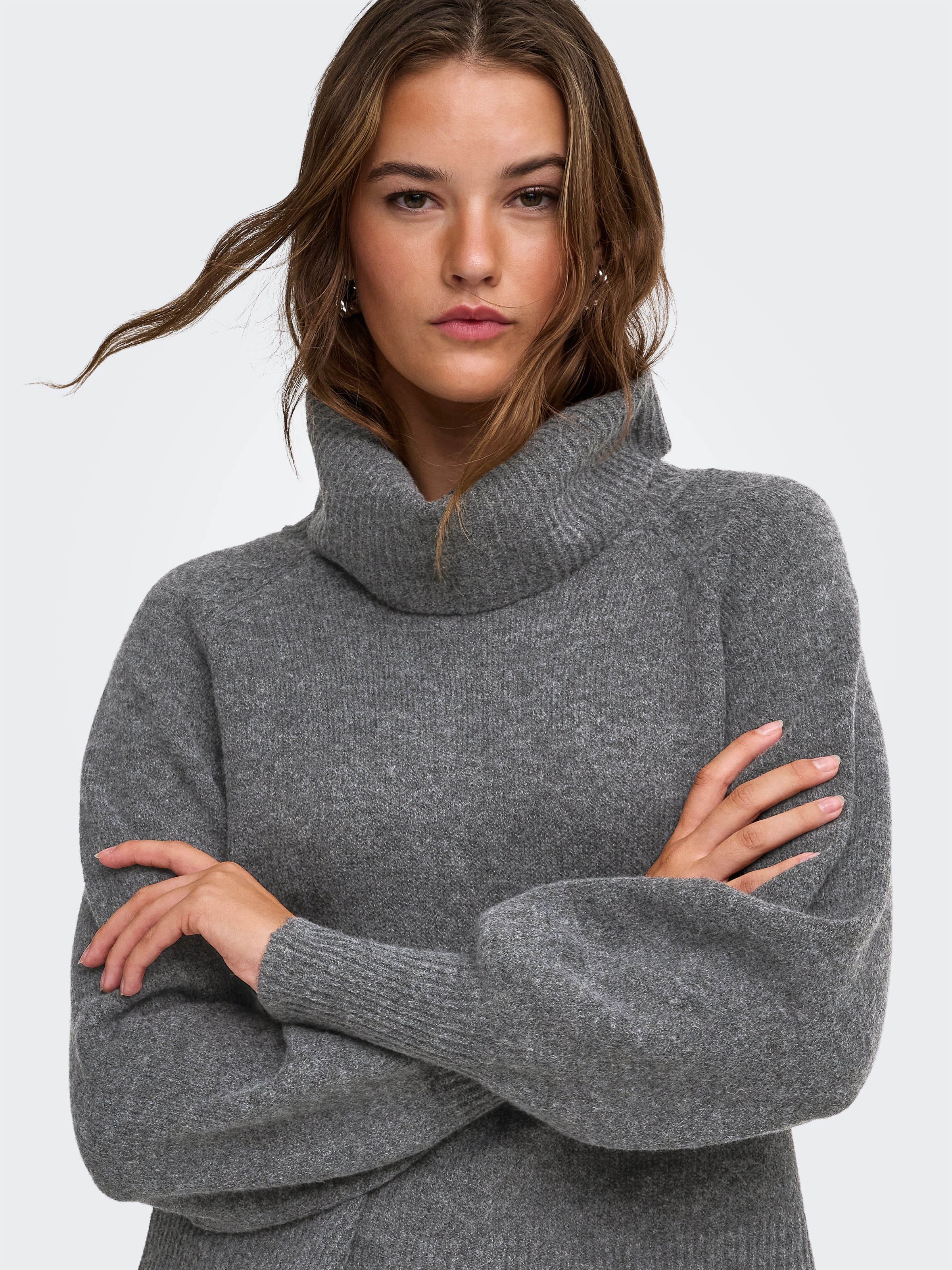 ONLY Pull à col roulé »ONLOLIVIA LS ROLL NECK CC KNT« mélange de matériaux, coupe régulière