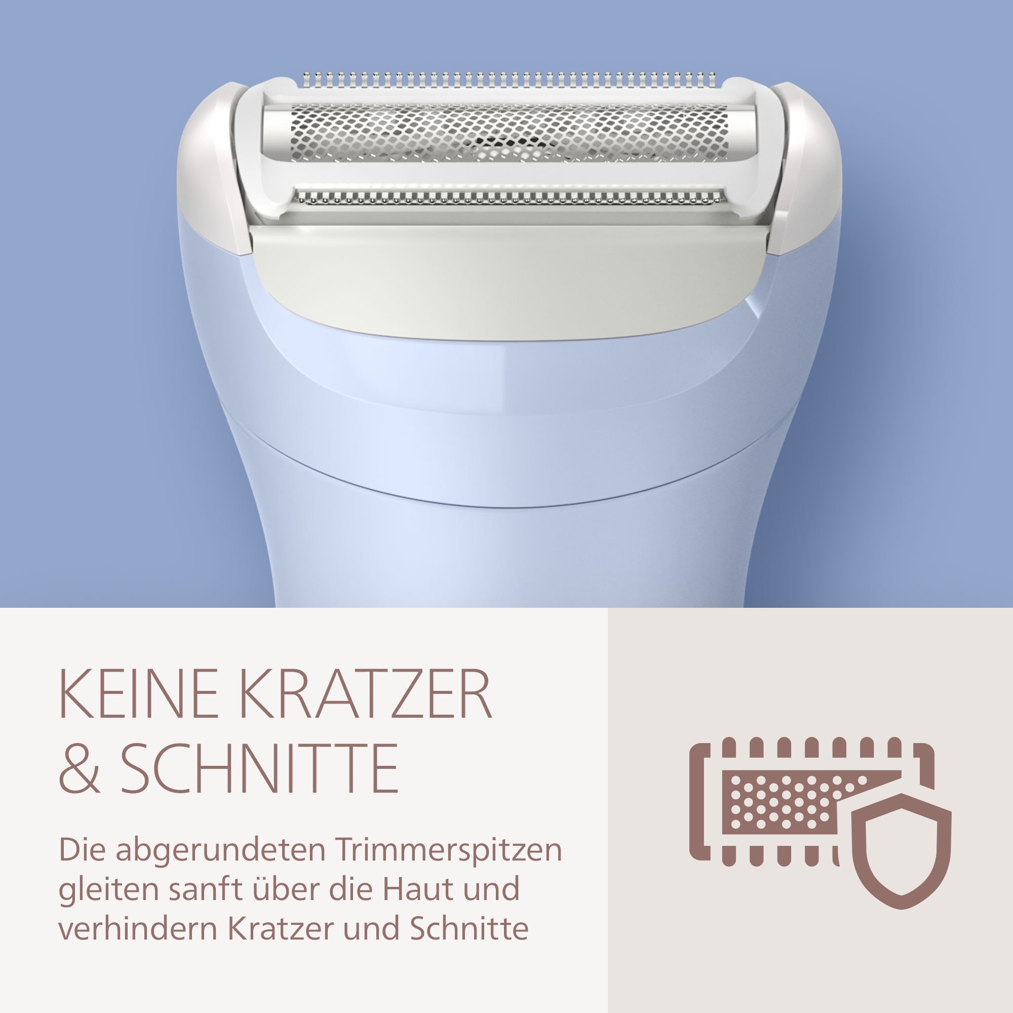 Philips Elektrorasierer »Lady Shaver Series 6000« 1 Stk. Aufsätze kabelloser Rasierer, nass und trocken, inkl. Trimmeraufsatz