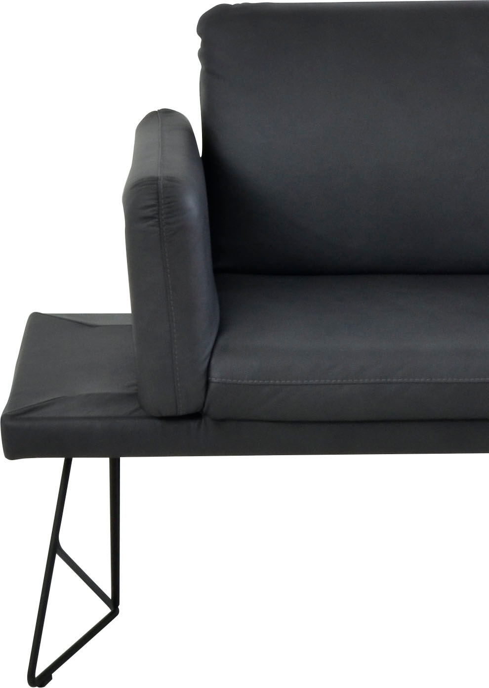 K+W Komfort & Wohnen Banc de salle à manger »Pego Polsterbank« réglage des côtés, au choix en 206 ou 226cm, revêtement cuir véritable