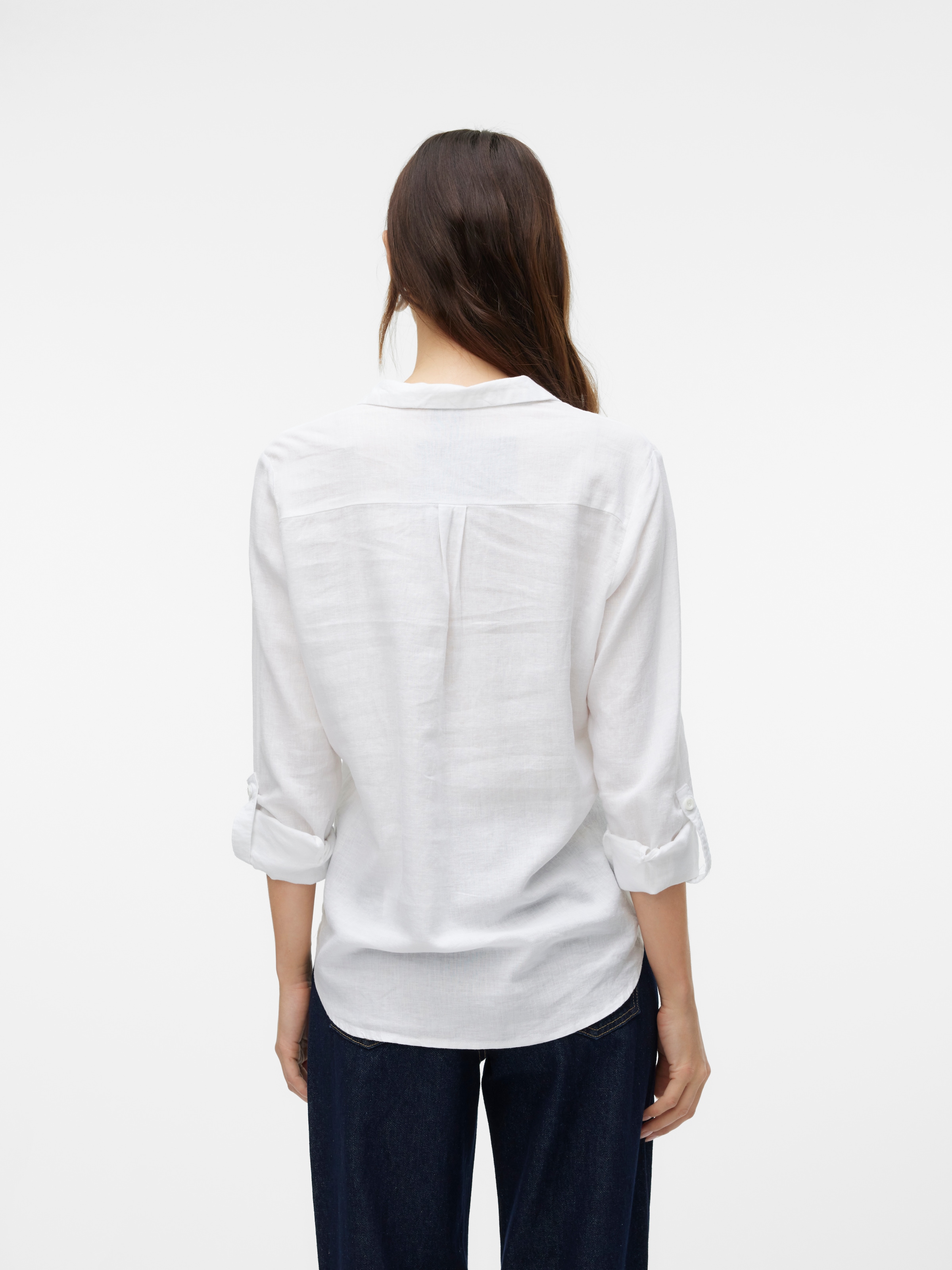 Vero Moda Blouse à manches longues »VMLINN BUMPY LS SHIRT WVN NOOS« Viskosemischung, regular fit, mit Leinen
