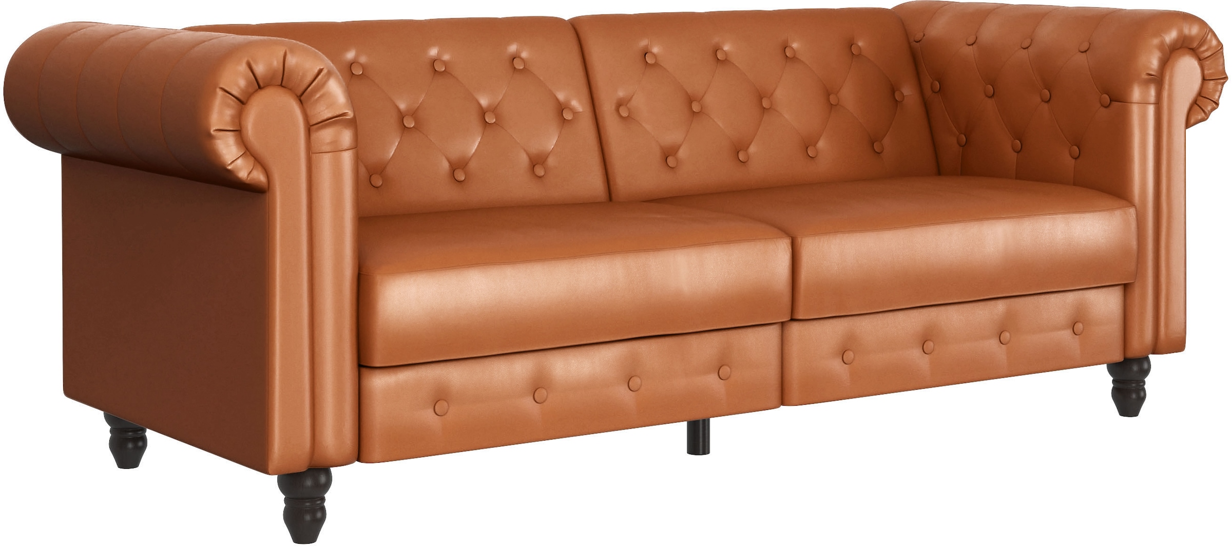 Dorel Home 3-places »Felix, Schlafsofa 236 cm, (Liegefläche 108x190cm), Rückenlehne« 3-fach verstellbar, Velours, Kunstleder, Luxus-Microfaser Vintage