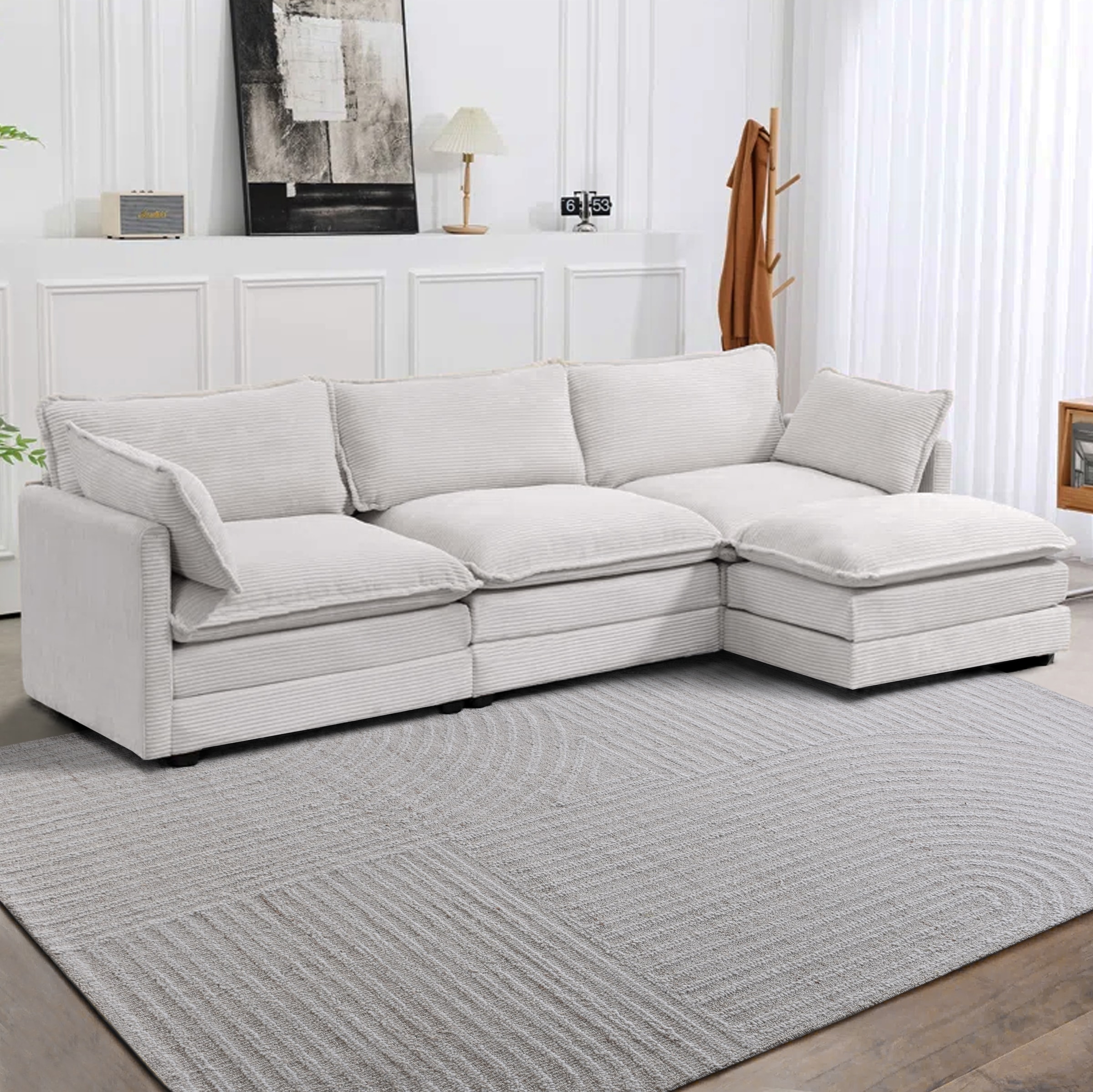 my home Tapis en laine »Brevik, handgefertigt, Wolle, Hoch-Tief-Struktur« Rectangulaire 11 mm Höhe einfarbig, Wolle, Teppich, Wohnzimmer, Schlafzimmer, Esszimmer