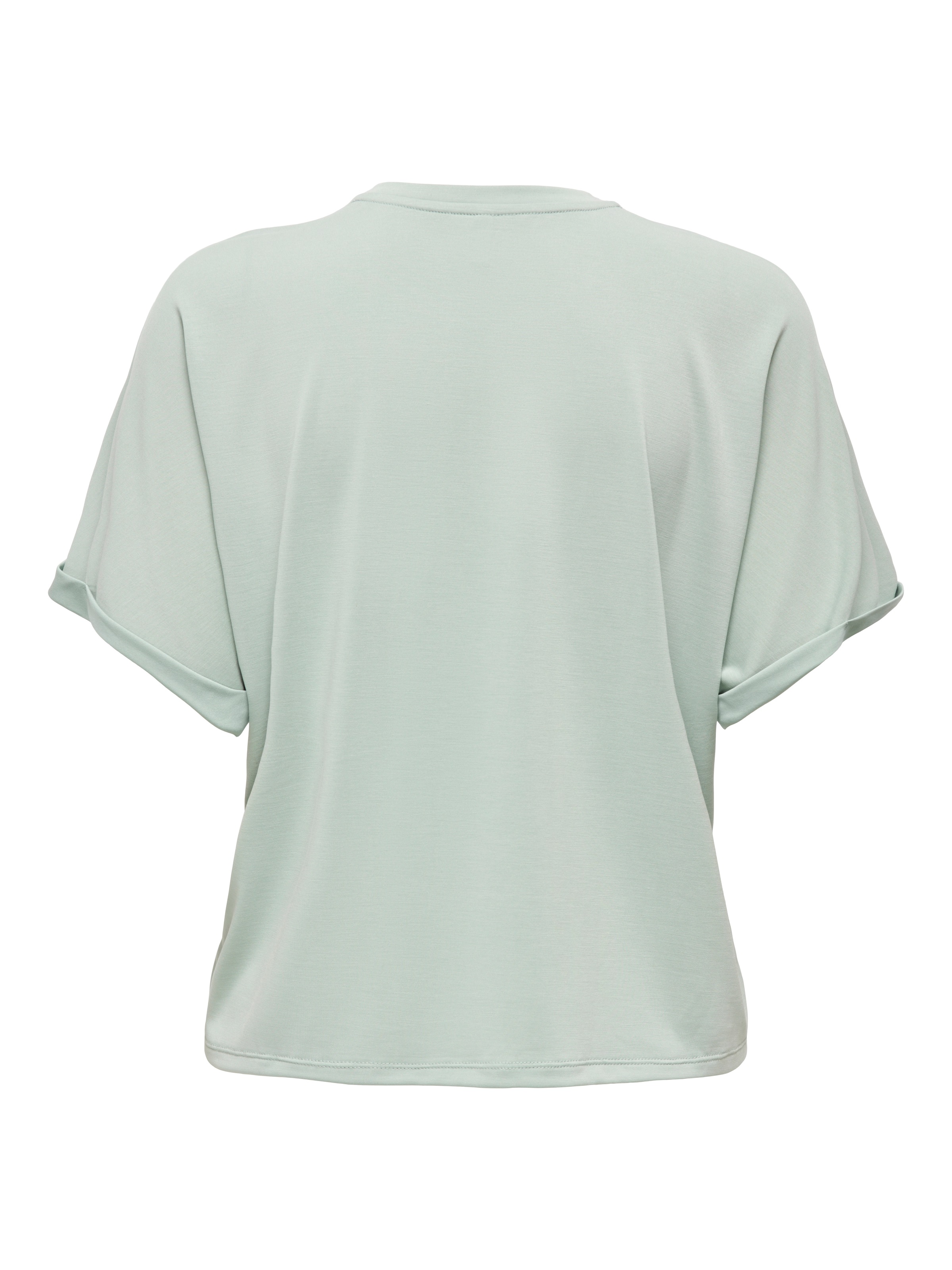 ONLY T-shirt »ONLFREE LIFE S/S FOLD-UP TOP BOX JRS« mélange de matières, coupe régulière, col rond