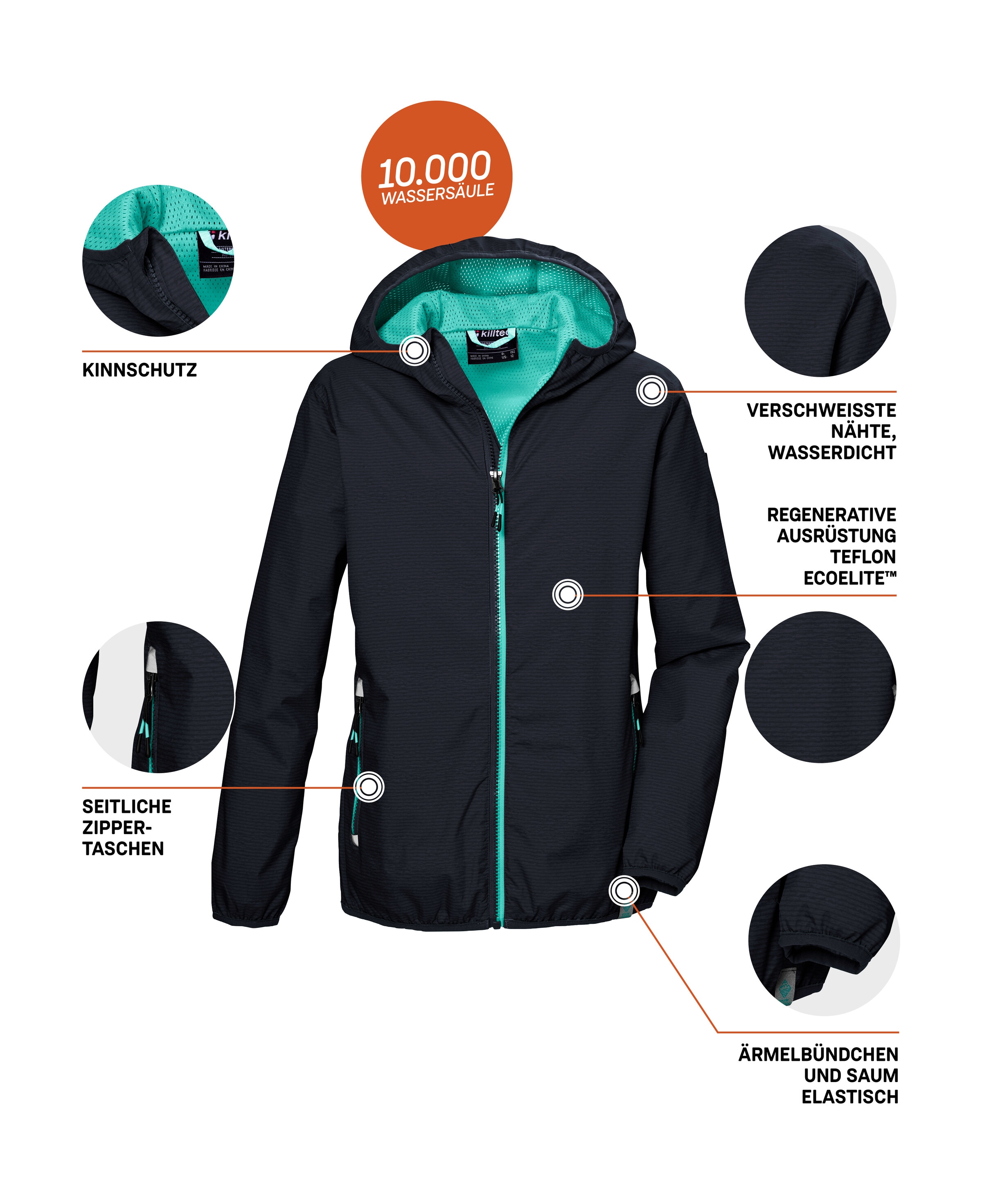 Killtec Funktionsjacke »KOS 138 GRLS JCKT« Kinderjacke: wasserdicht, reflektierend, elastisch