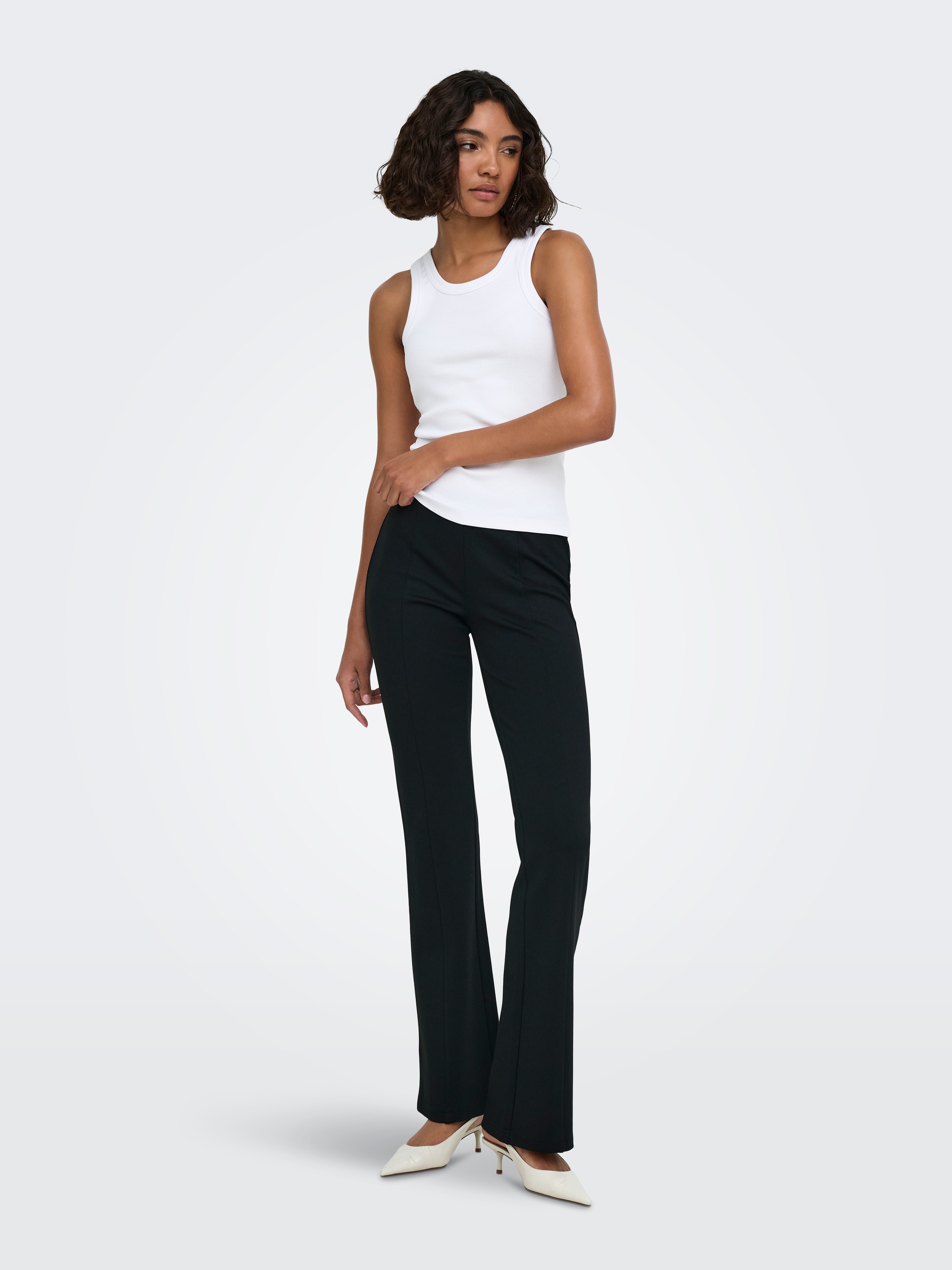 ONLY Pantalon bootcut »ONLPAIGE MW CUT FLARED PANT CC PNT«  Mélange viscose, coupe bootcut,
