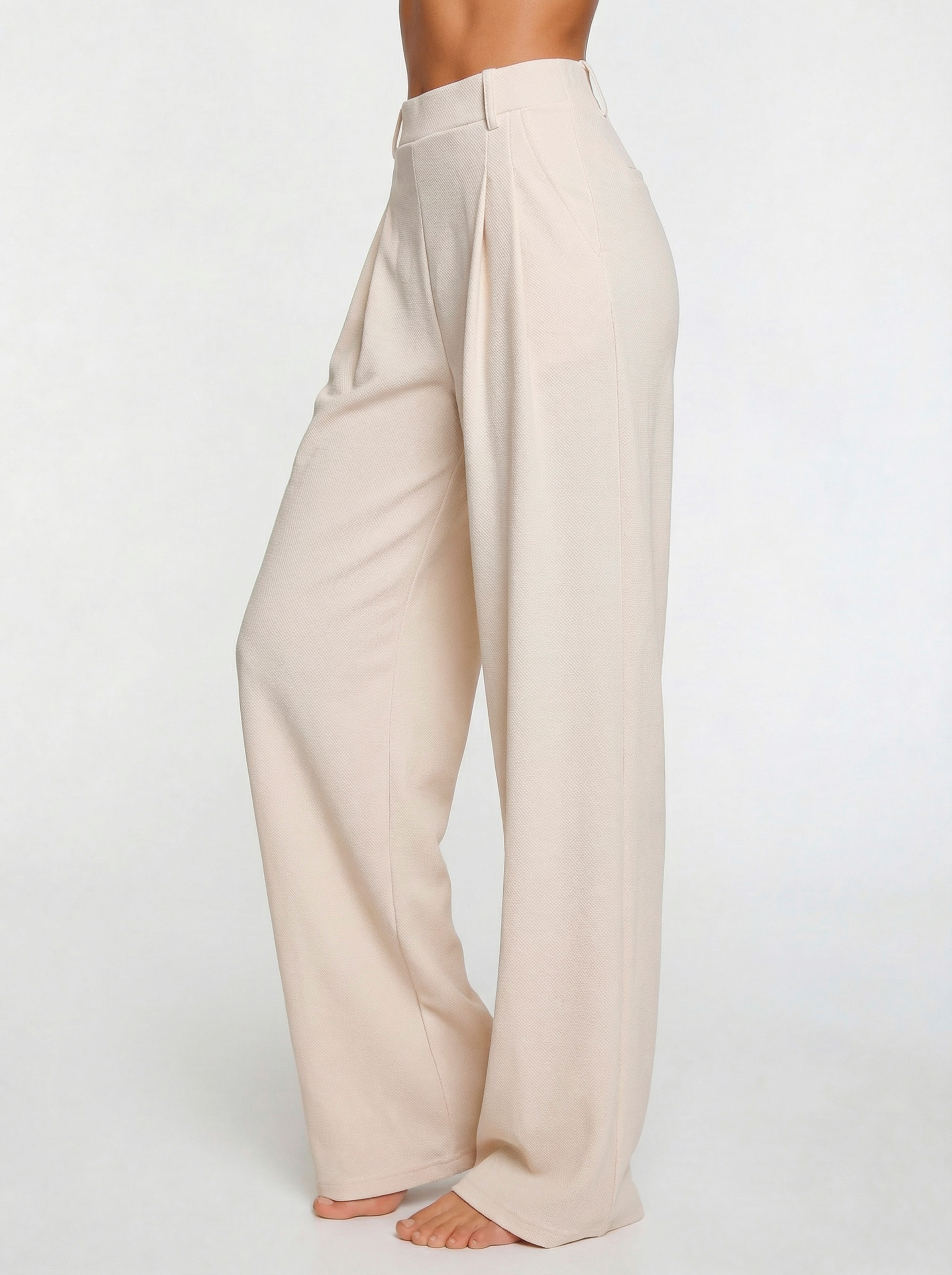 LASCANA Pantalon palazzo »Schlupfhose mit Bundfalten«  style sportif, avec détails brillants, sans fermeture