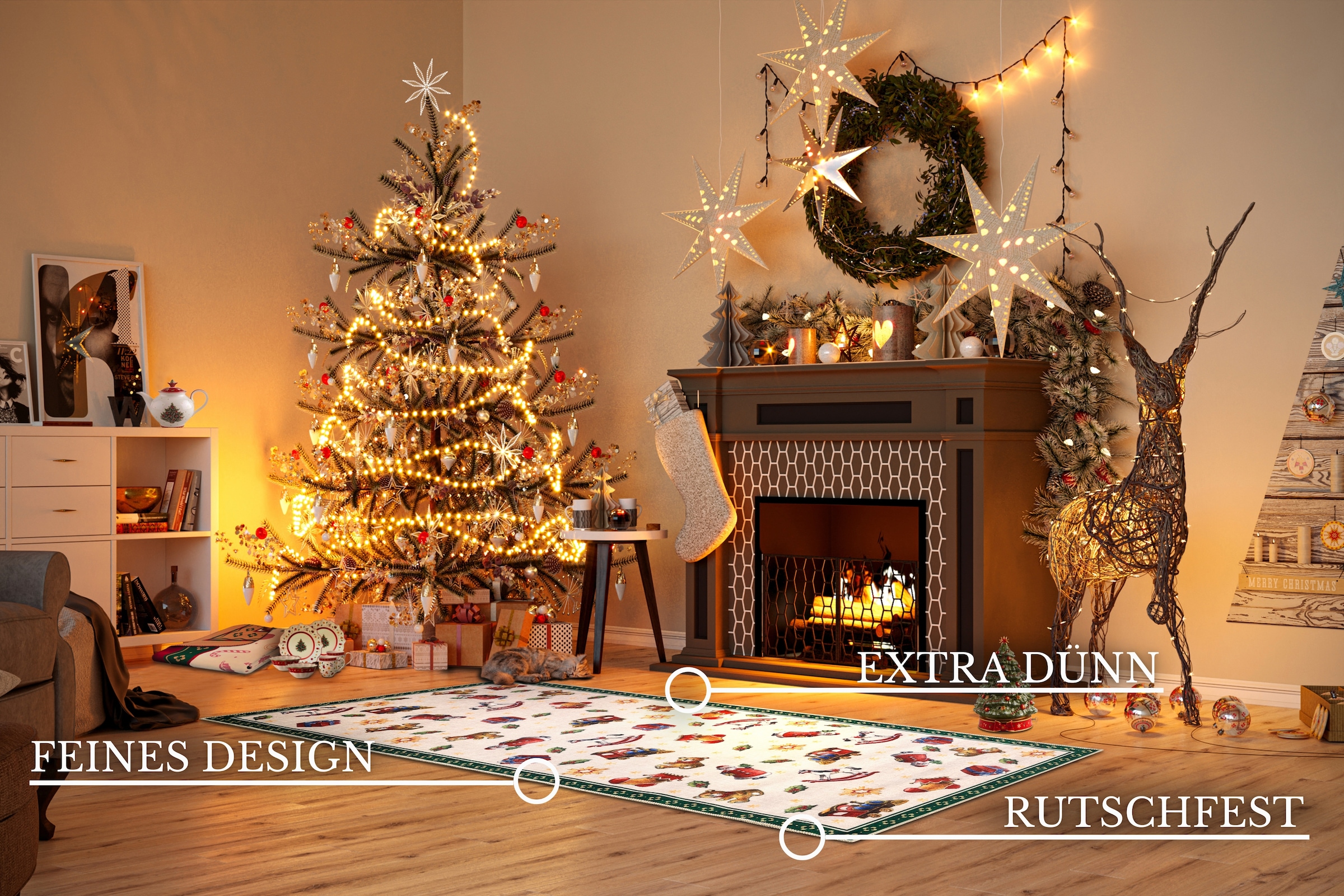 Villeroy & Boch »Nostalgic Toy's Delight, eckig, rund und Läufer« 3 mm Höhe Weihnachten, Wohnzimmer, Flur, Geschenk, Toys Delight, Dekoration