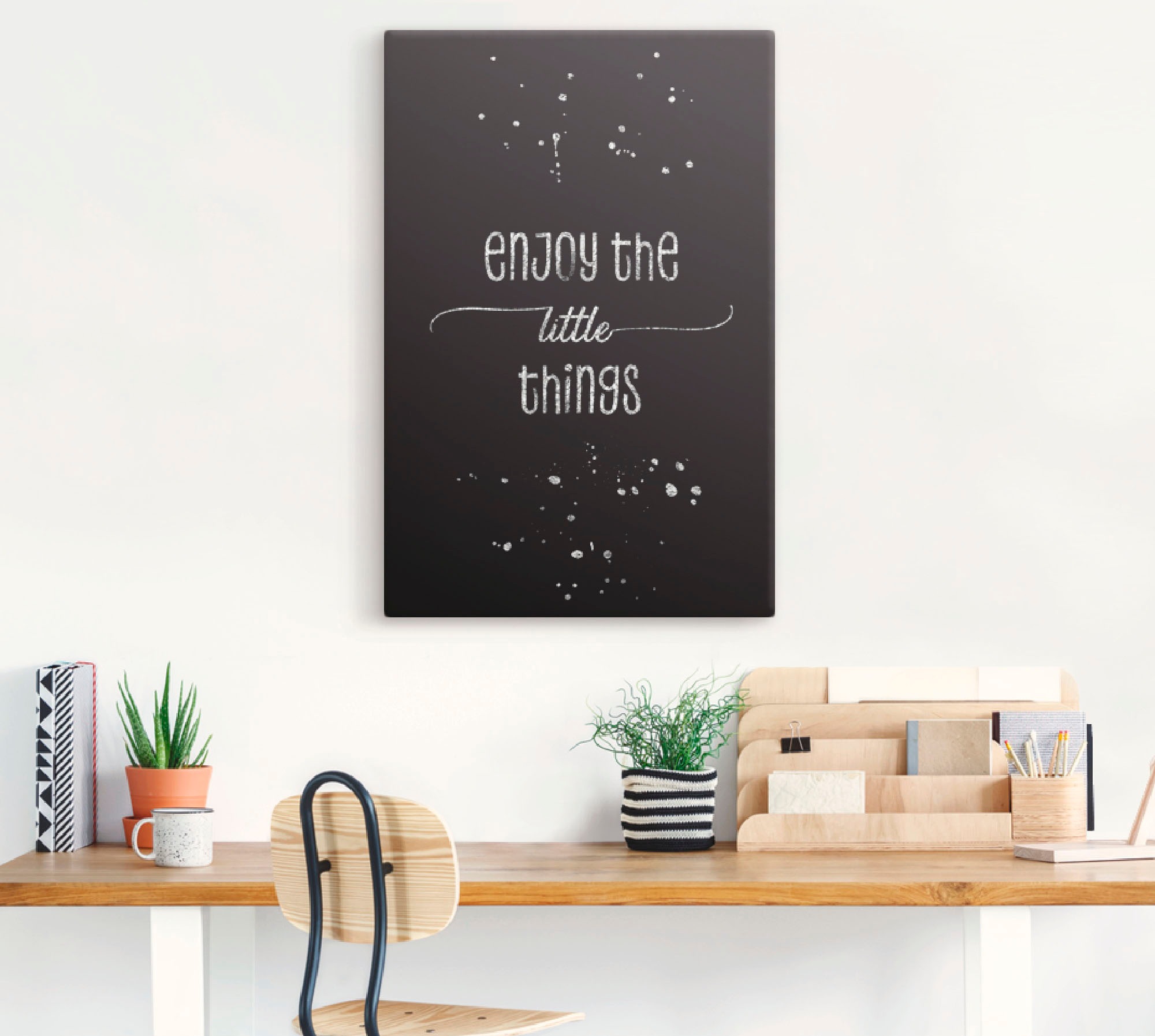 Artland Leinwandbild »Geniesse die kleinen Dinge I« Sprüche & Texte 1 Stk. tlg. auf Keilrahmen gespannt