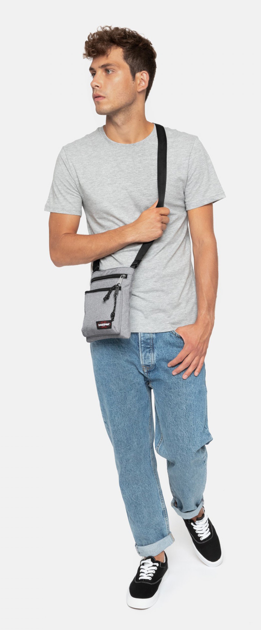Eastpak Sac à bandoulière »RUSHER, Sunday Grey« , Crossbody Bag, Mini Messenger Bag