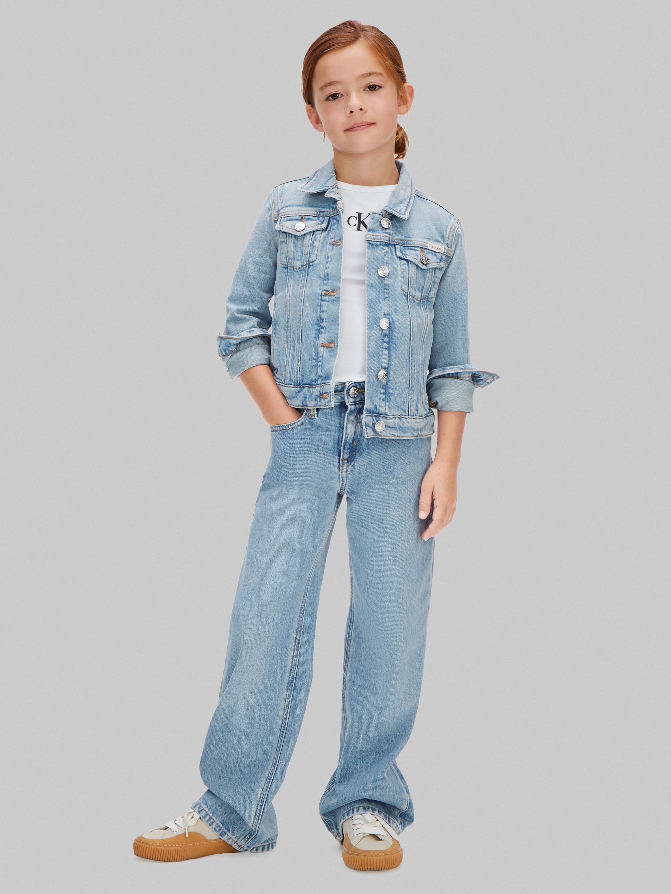 Calvin Klein Jeans Veste en jean »DENIM WASH« ohne Kapuze Regular fit für Kinder mit Taschen