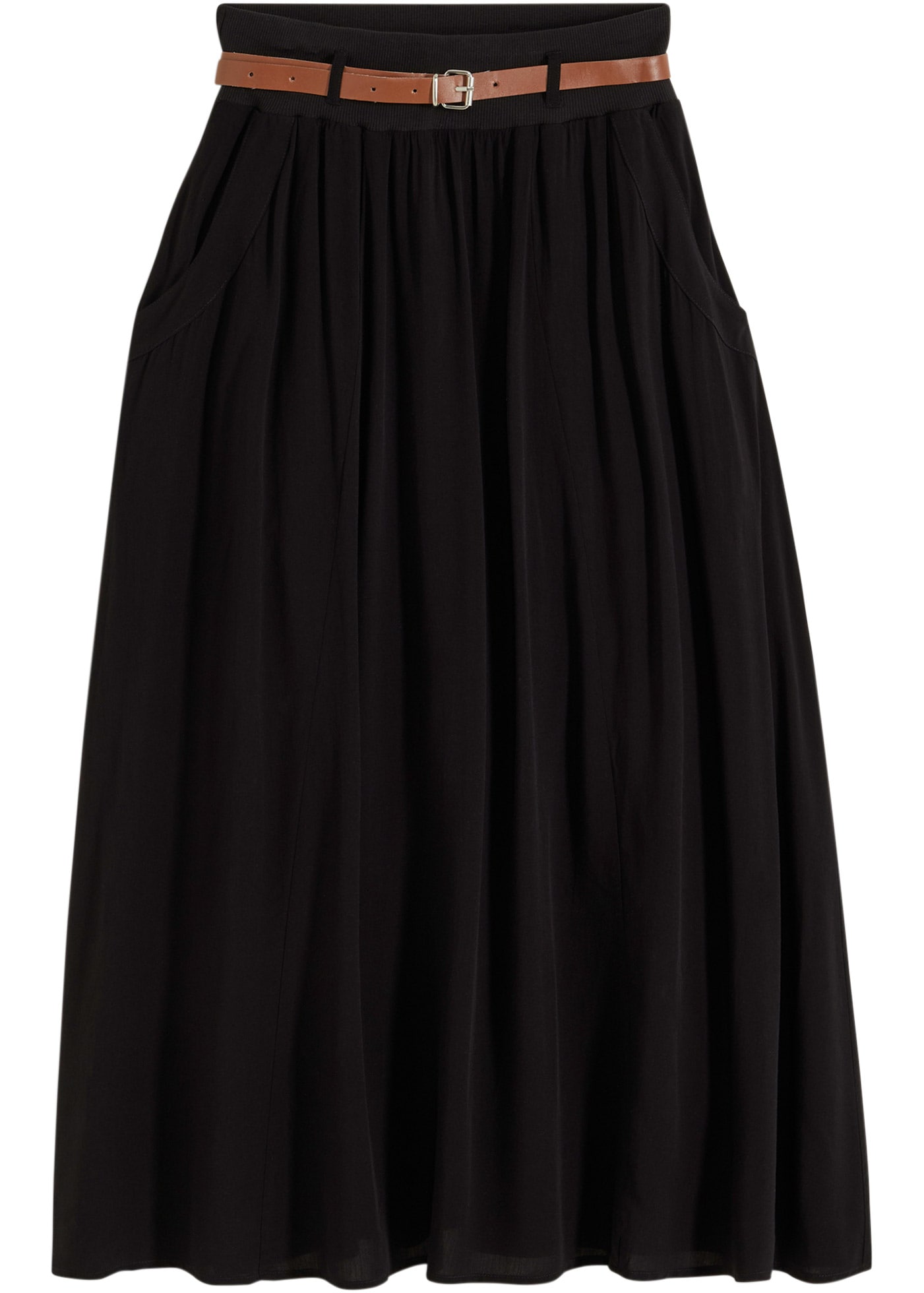 bonprix Maxi jupe »Maxirock mit Gürtel (2-tlg.Set)« Set, 2 cuis mit Gürtel, Maxilänge, ausgestellte Passform, mit Eingrifftaschen