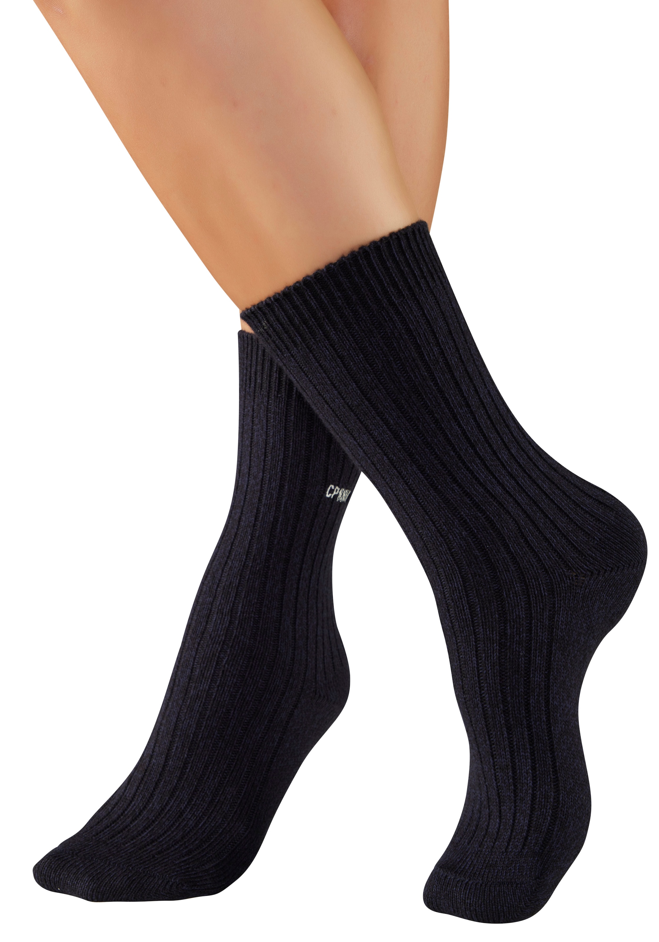 Copenhagen Studios Chaussettes basiques 1 Couple tlg. gerippt mit Logo Stickerei
