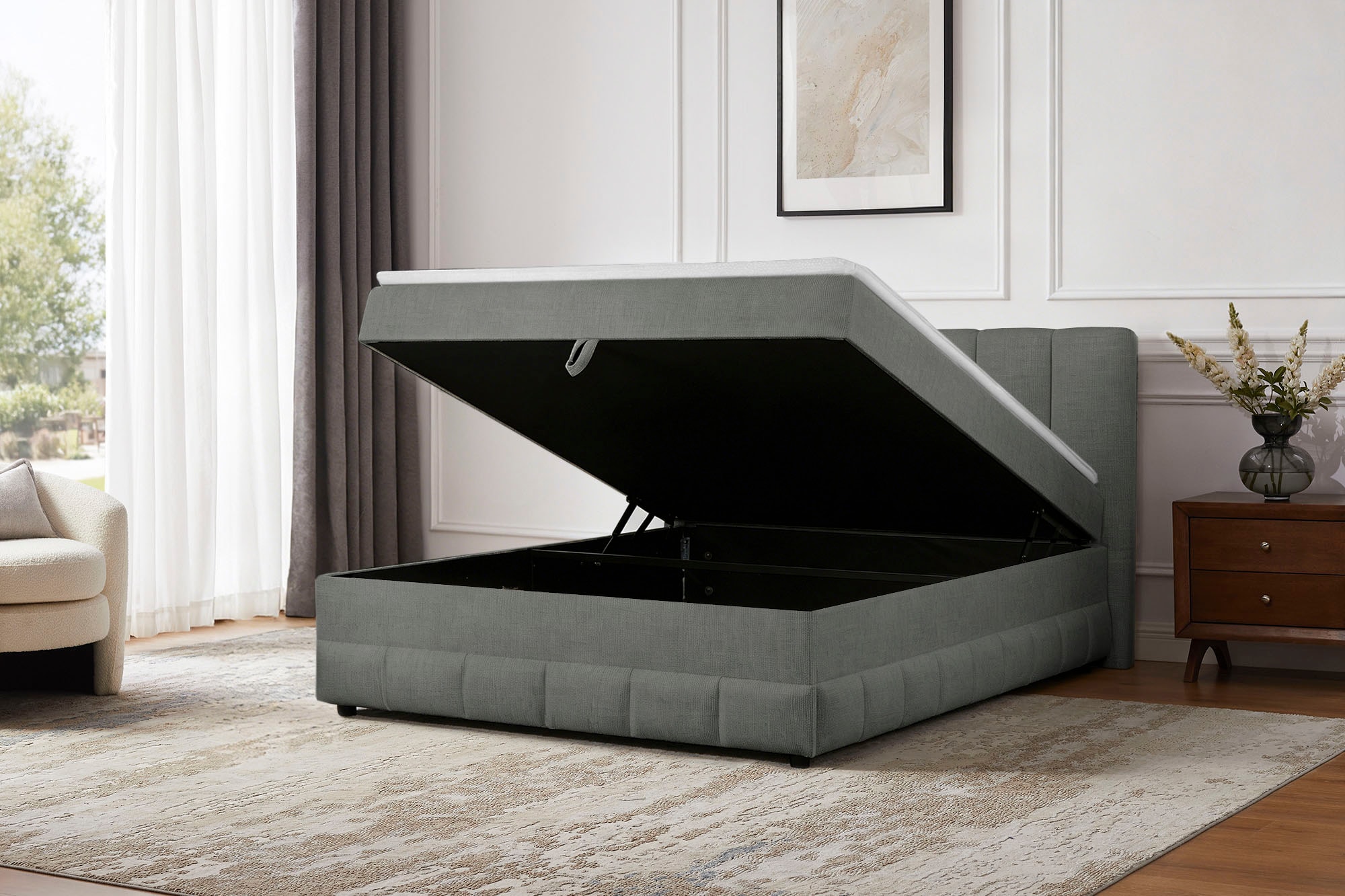 GOODproduct Lit de boxe »Likely inkl. Bettkasten, Liegefläche 180x200 cm, in Boxspring-Optik« inkl. Topper & Aufbauvideo, erhältlich in verschiedenen Farben