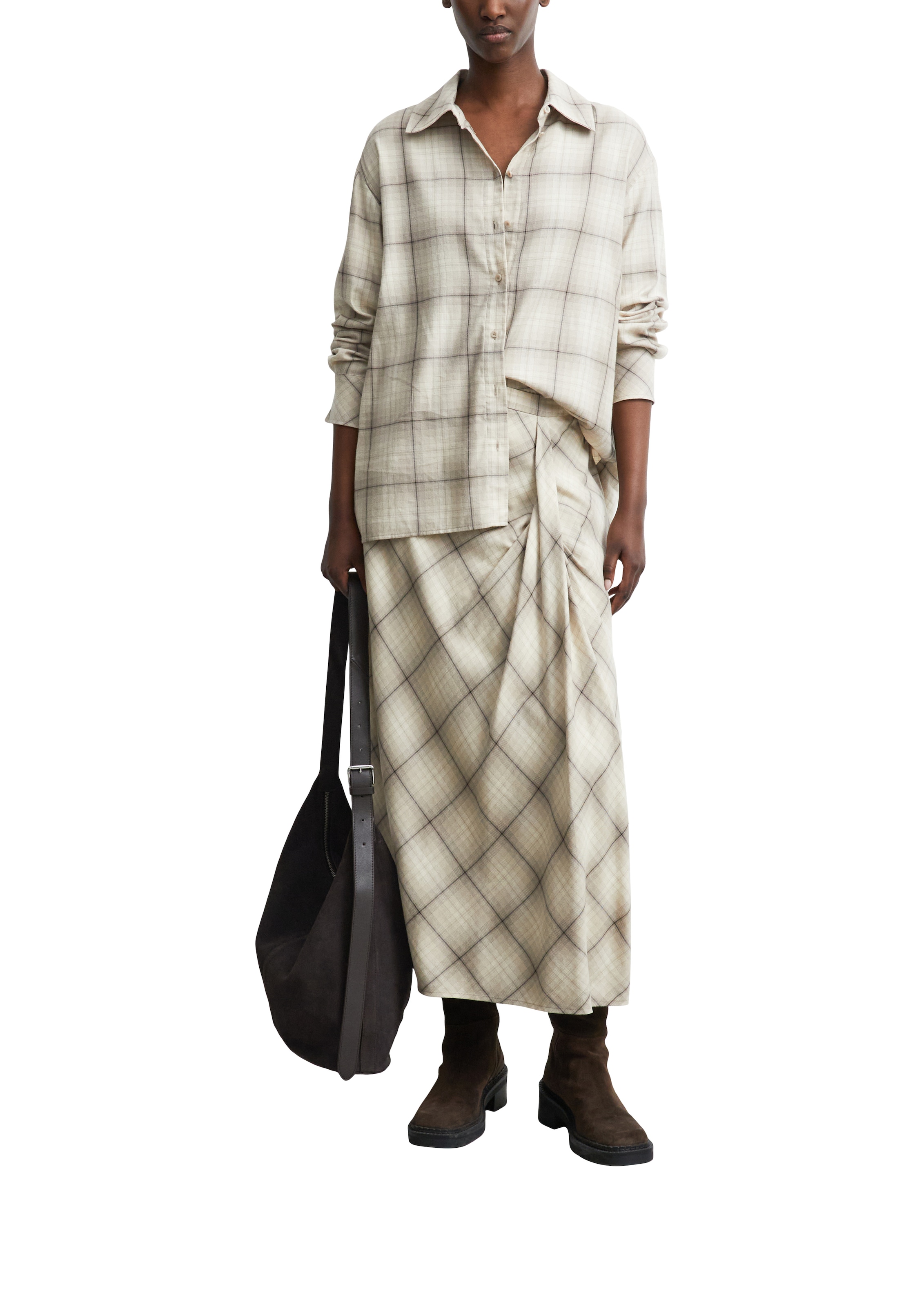 Comma Blouse à carreaux im Oversize-Look