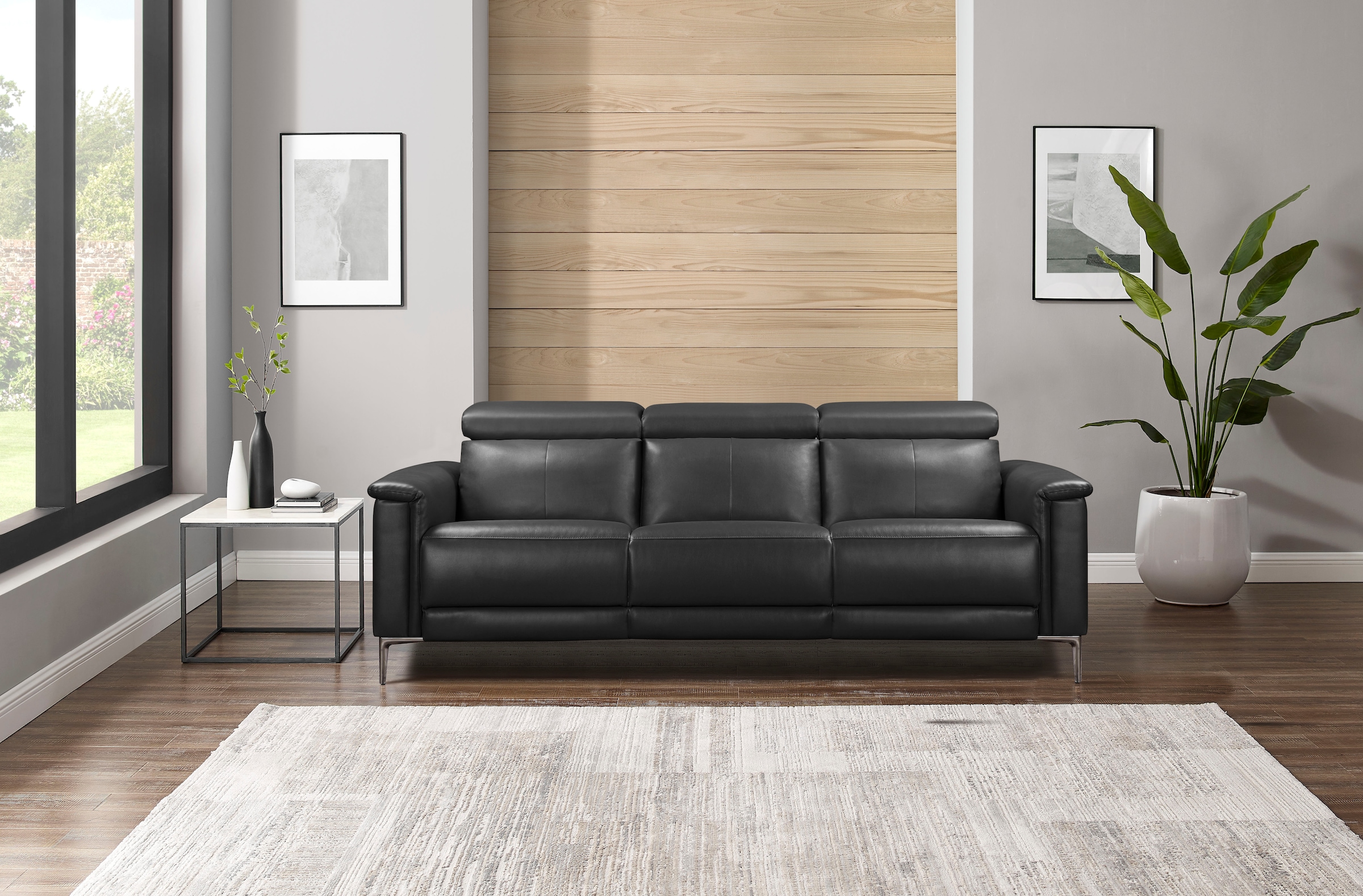 GOODproduct 3-places »LUND,Naturleder, 222 cm, man. o. elektr. Relaxfunktion in 2 Sitzen« (gauche/droite), USB-A pour version électrique, réglage du dossier