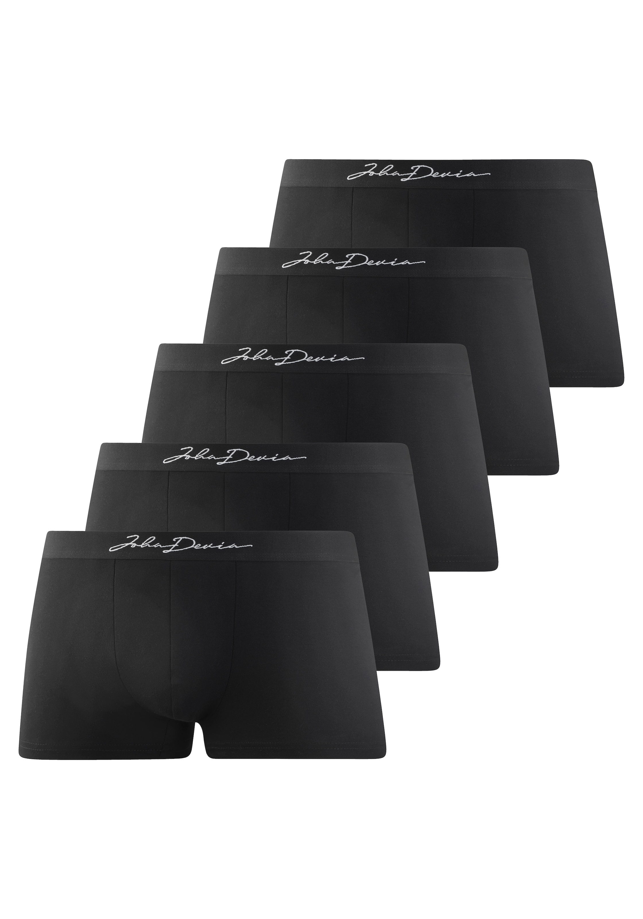John Devin Boxer »Boxershorts für Herren« Packung, 5 Stk. mit schönem Schriftzug im Bund, Jersey-Material, unifarben
