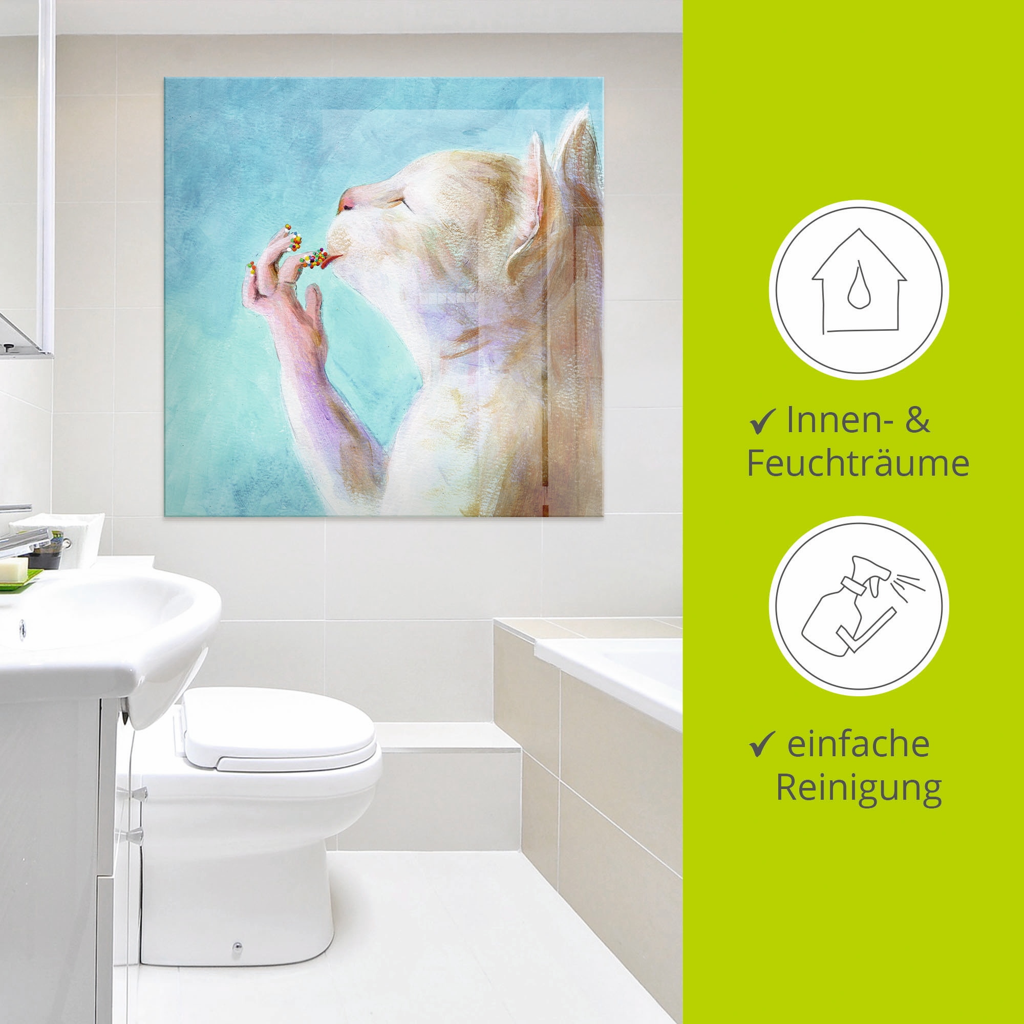 Artland Glasbild »Naschkatze« Haustiere 1 Stk. tlg. in verschiedenen Grössen