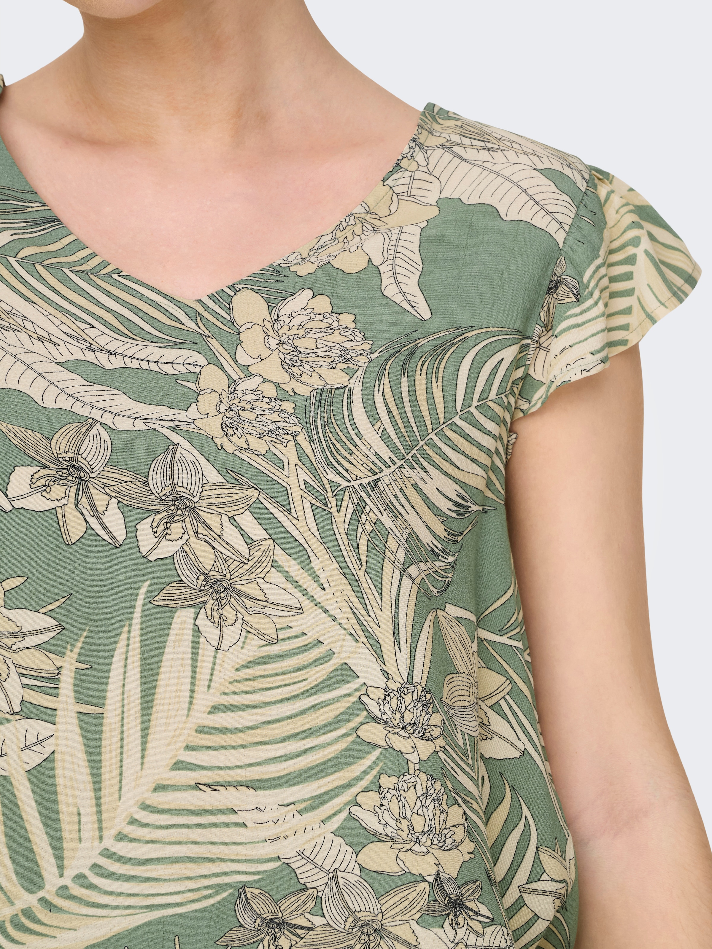 ONLY V-Shirt »ONLPALINA LIFE SS V-NECK TOP PTM«
