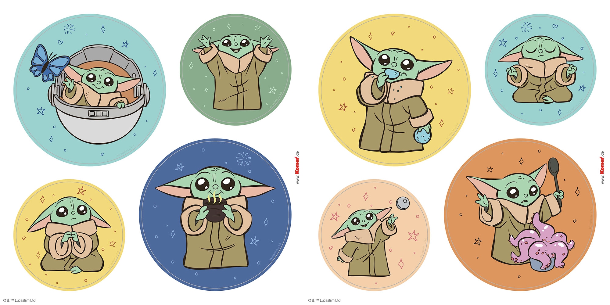 Komar Tableau de fenêtre »Fenstersticker - Grogu - Padawan - Grösse 30 x 30 cm« 33 x 30 cm, 2 Bogen