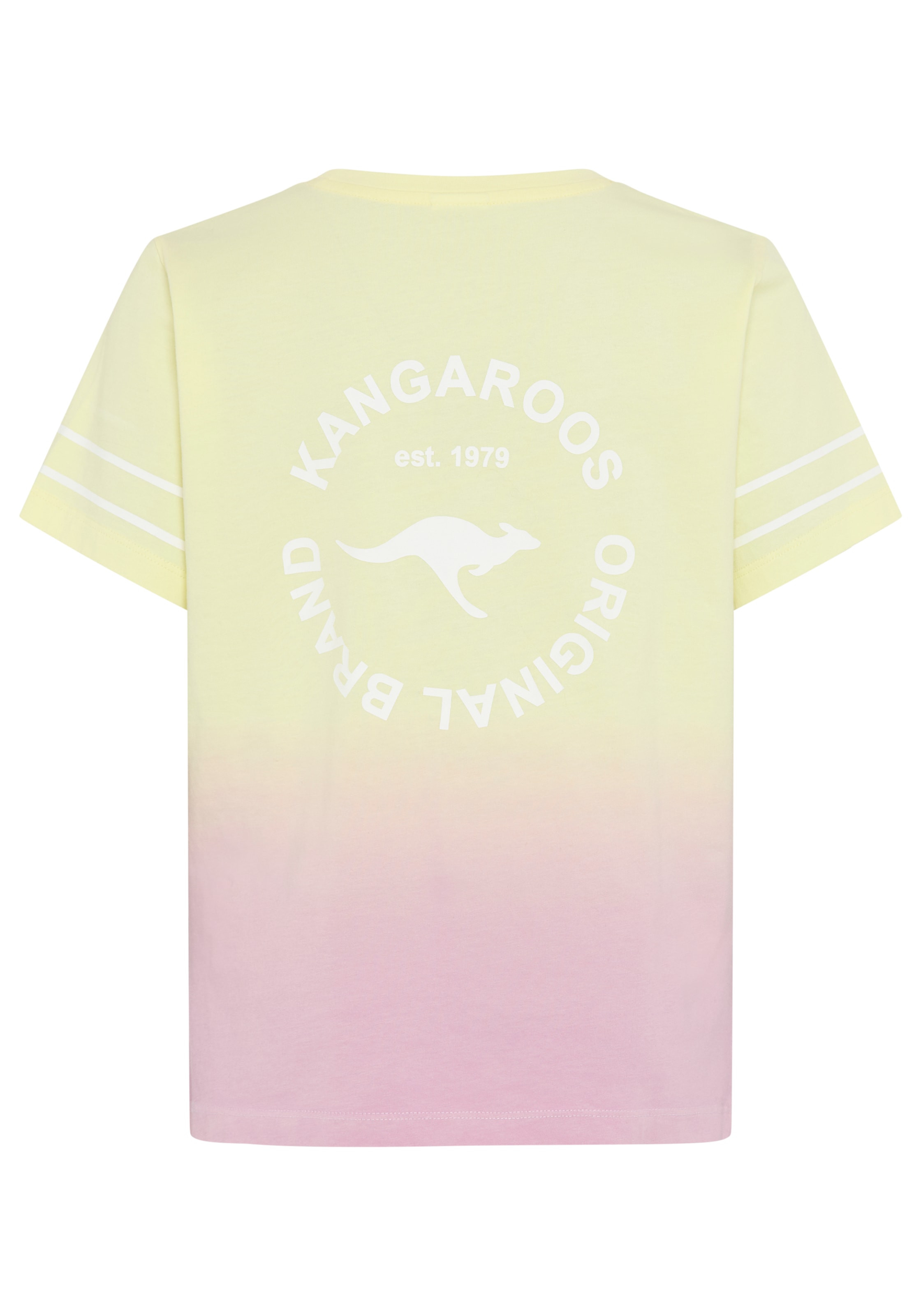 KangaROOS T-Shirt »Kangaroos mit trendigem Farbverlauf« kurzärmelig,  bequeme Passform,  mit Logodruck,  Rundhalsausschnitt