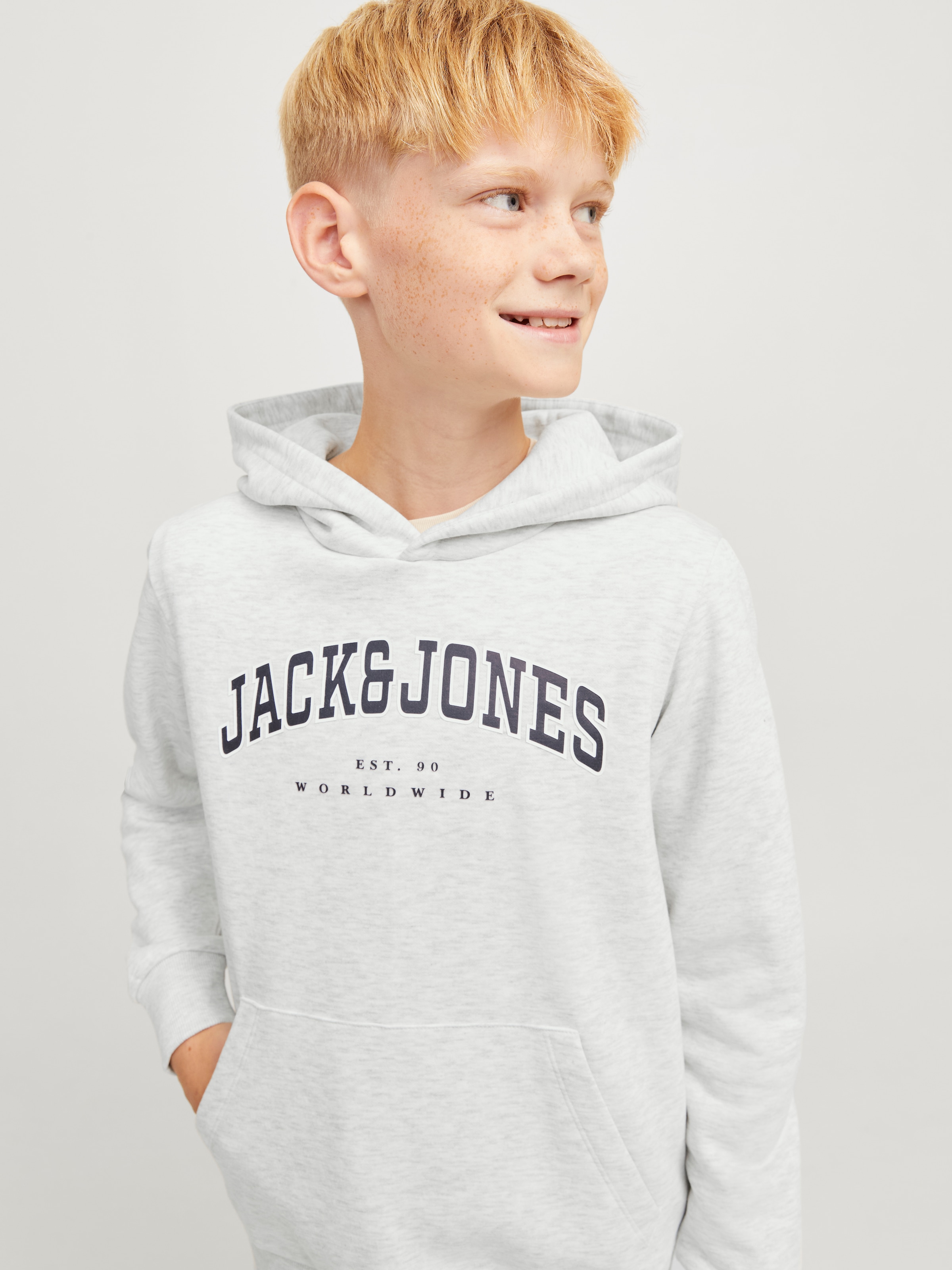Jack & Jones Junior Kapuzensweatshirt »JJECALEB VARSITY SWEAT HOOD NOOS JNR«
