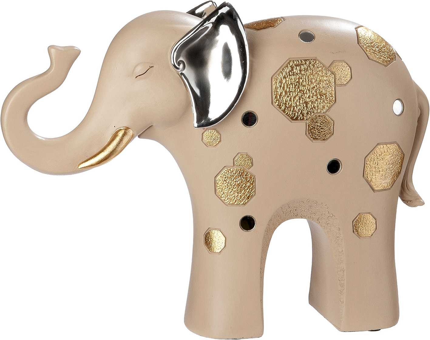 GILDE Skulptur »2tlg. Set Figur Elefant Midas creme« Tierfigur Glückssymbol Dekoelefant elegantes Design Ethno-Stil