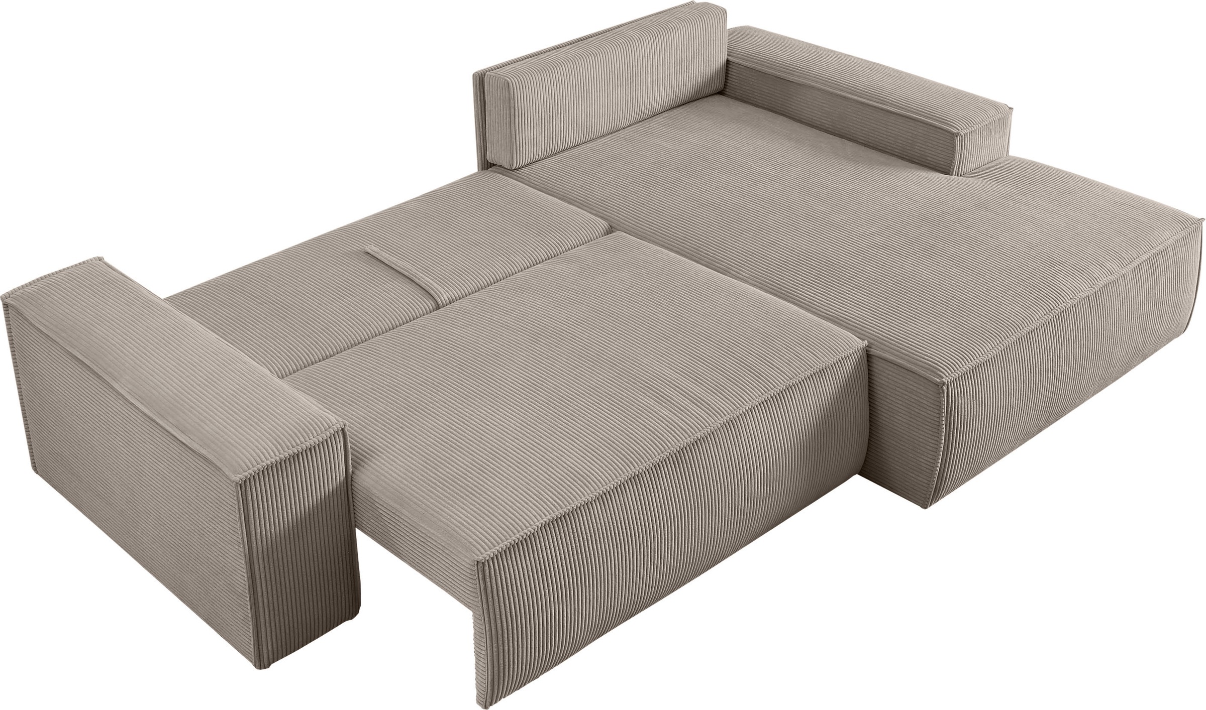 Home affaire Ecksofa »SHERWOOD L-Form, 267 cm - OTTO. Verlässliche Qualität.« Schlaffunktion mit Bettkasten (210x136 cm), Cord, Vintage, Samtvelours