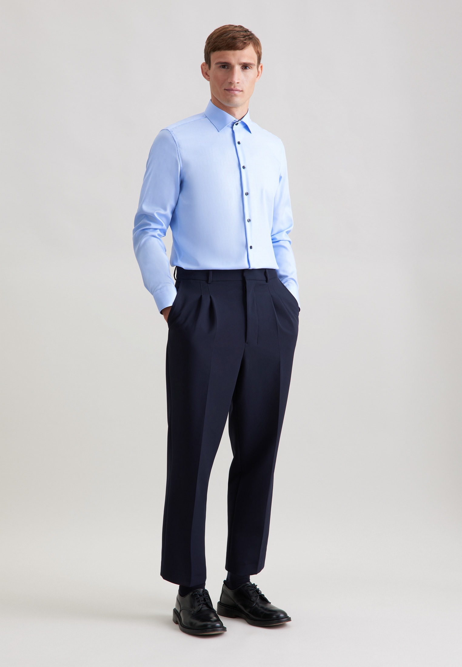 seidensticker Chemise d'affaires »Schwarze Rose« Slim 1/1 Kentkragen Uni