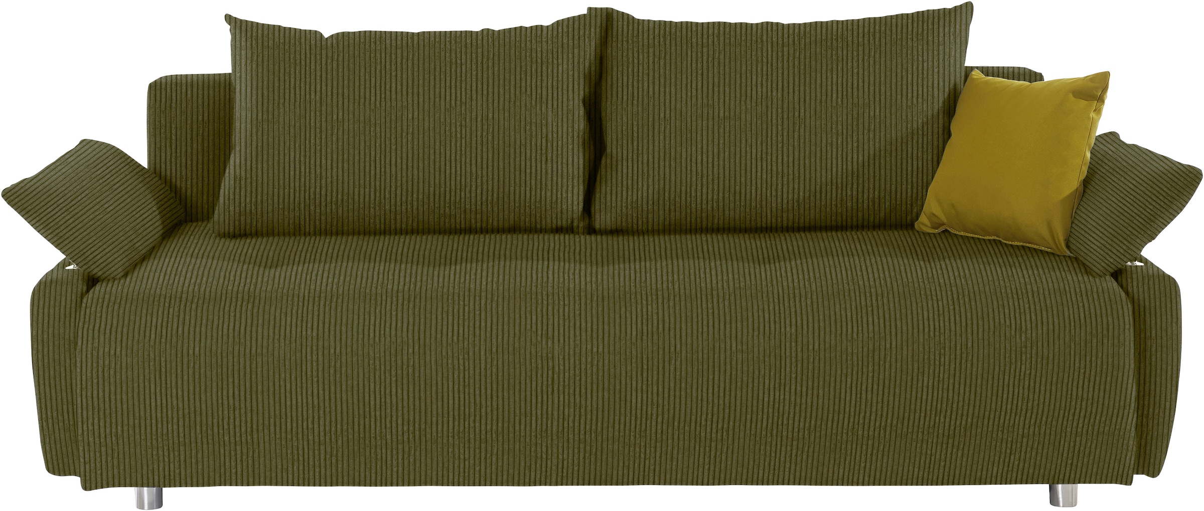 COLLECTION AB Canapé-lit »Funtastic, B: 212 cm, Liegel. 145x187 cm« Bettfunktion, Bettkasten, Armteilverstellung & 1 Zierkissen, Federkern