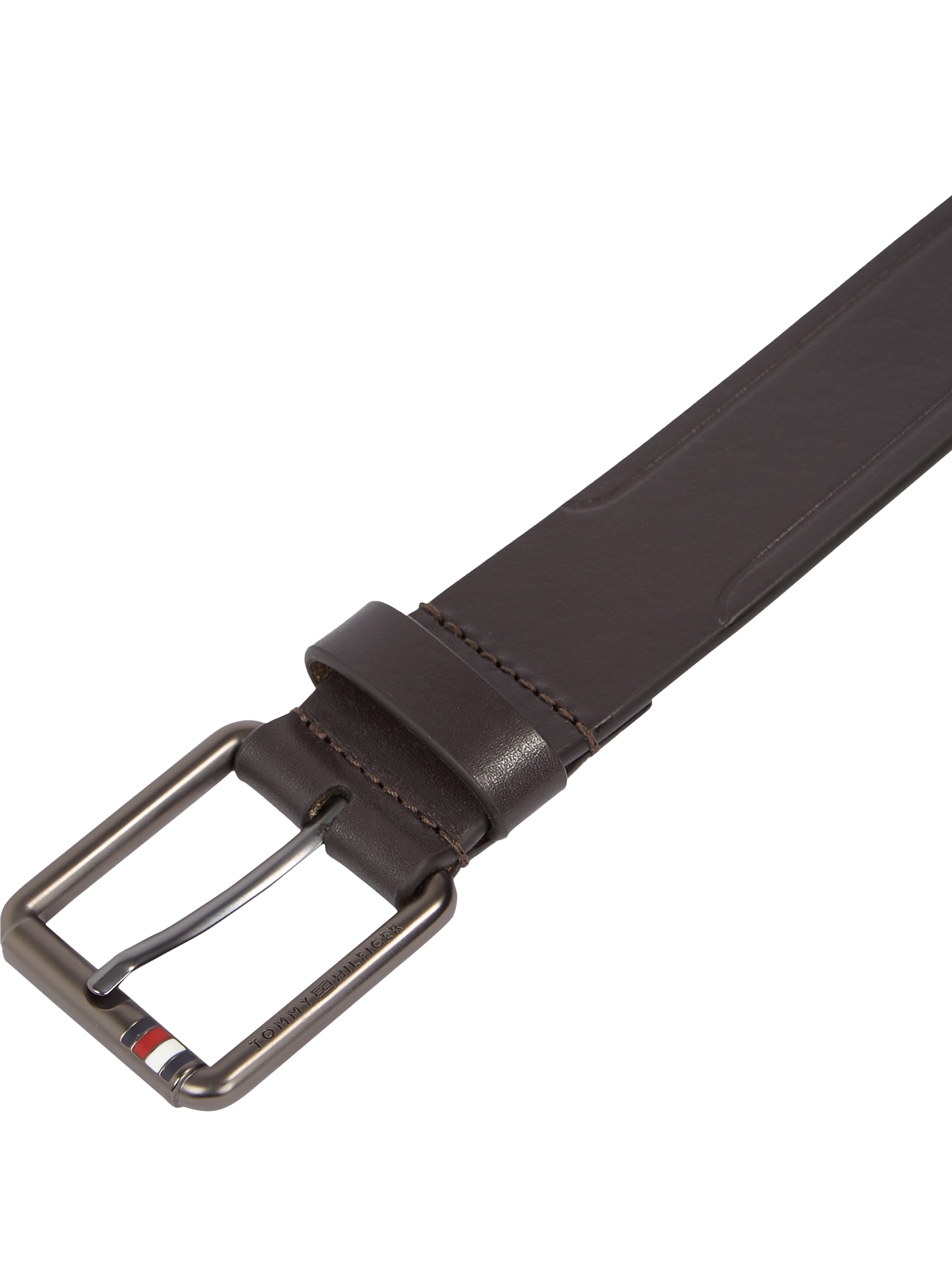 Tommy Hilfiger Ledergürtel »CASUAL 3.5 cm breit« mit Metall-Label an der Schliesse