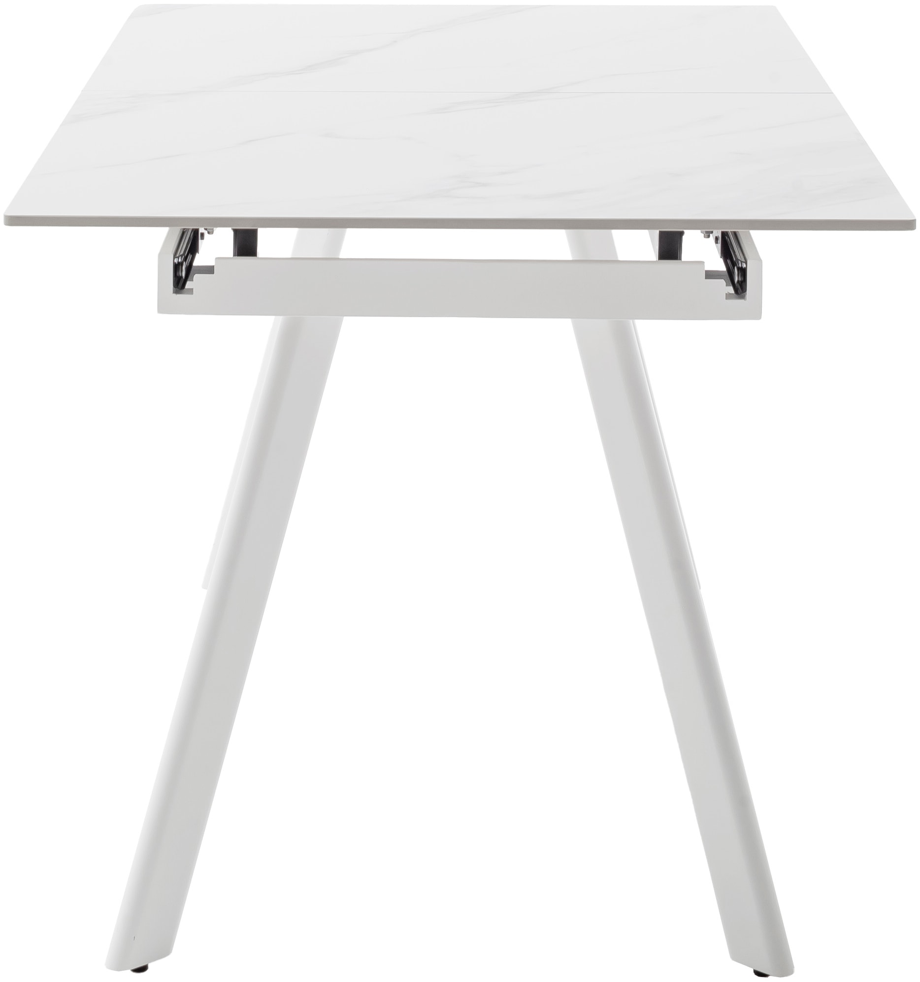 MCA furniture Esstisch »PARENZO Auzugtisch 140-180 cm weiss marmoriert - bis 8 Personen« 1 Stk. tlg. Keramik, Metall weiss, Synchronauszug, ausziehbar, 6-8 Personen