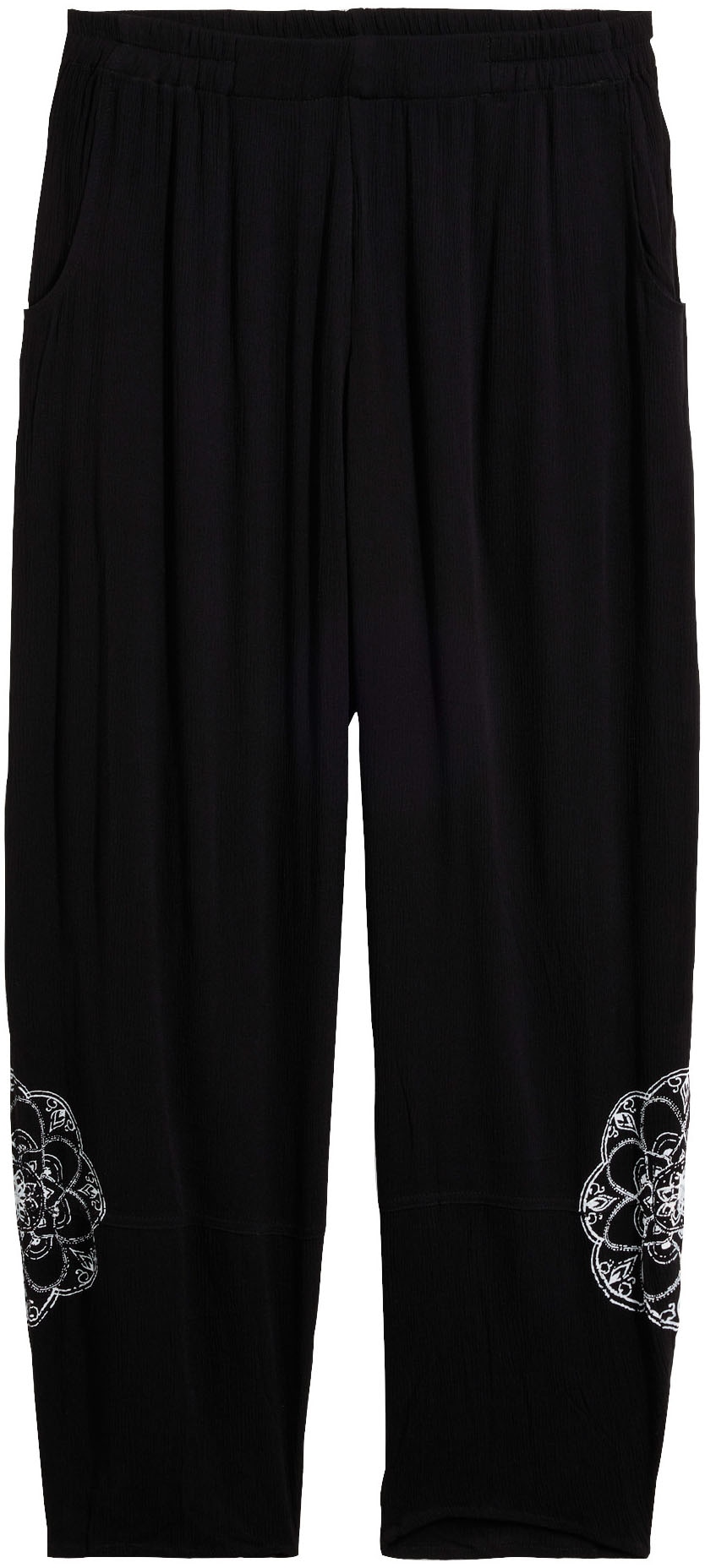 bonprix Pantalon de harem  aus Viskose, lockere Passform, mit Mandala-Print, Casual Stil