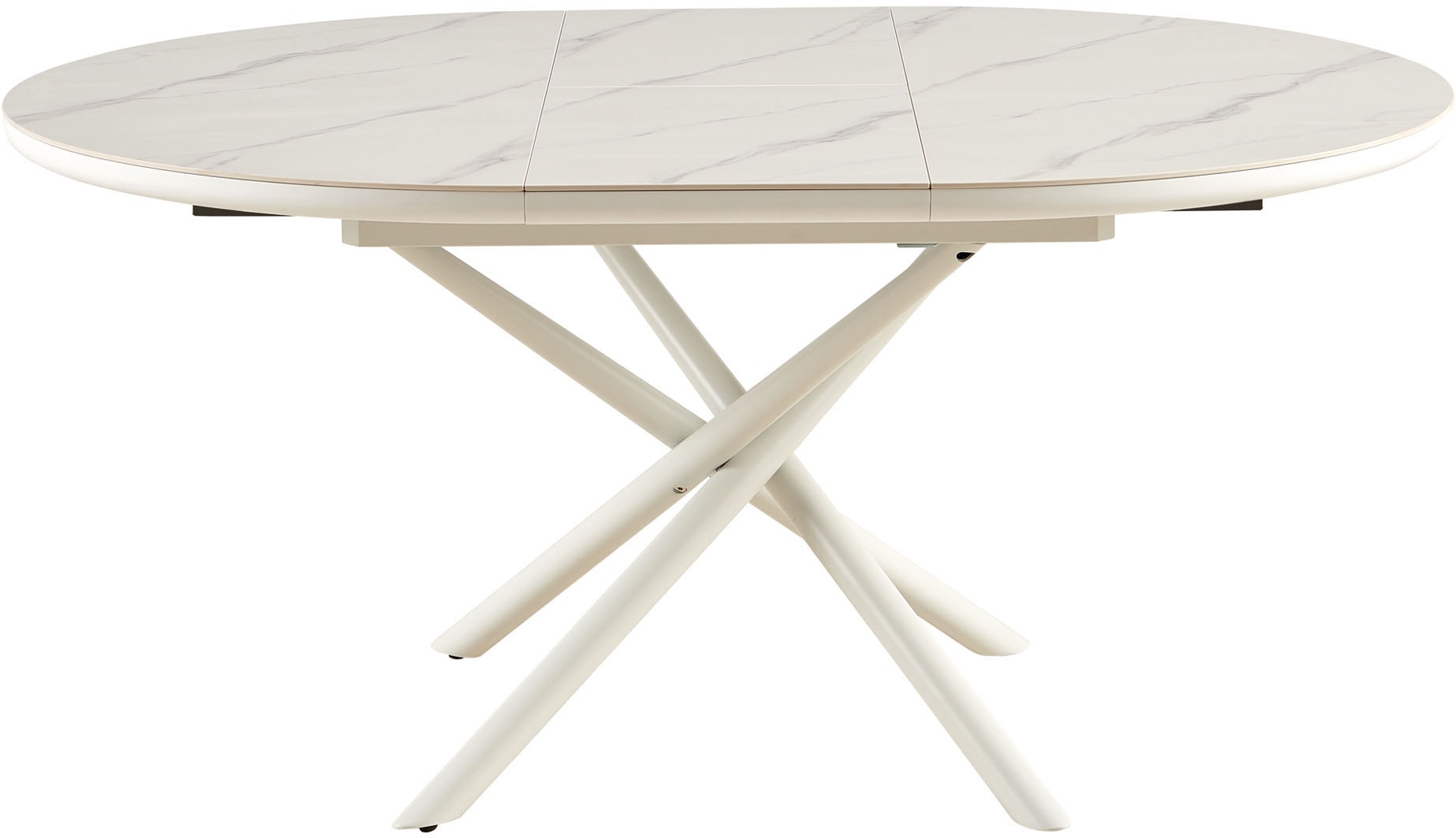 SalesFever Esstisch »Stuttgart Esstisch für stilvolles Speisen« rund, Keramik, ausziehbar auf 120 - 160 cm