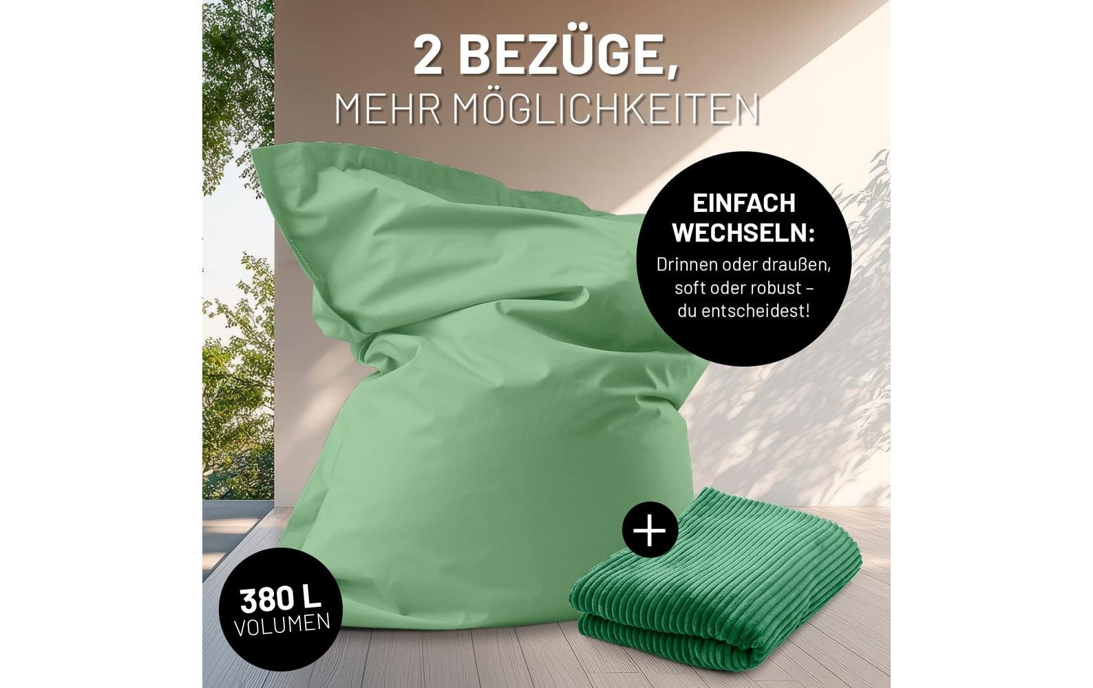 Lumaland Pouf »+ Cordhülle 380 l« 3 cuis tlg. Sitzsack für innen und aussen