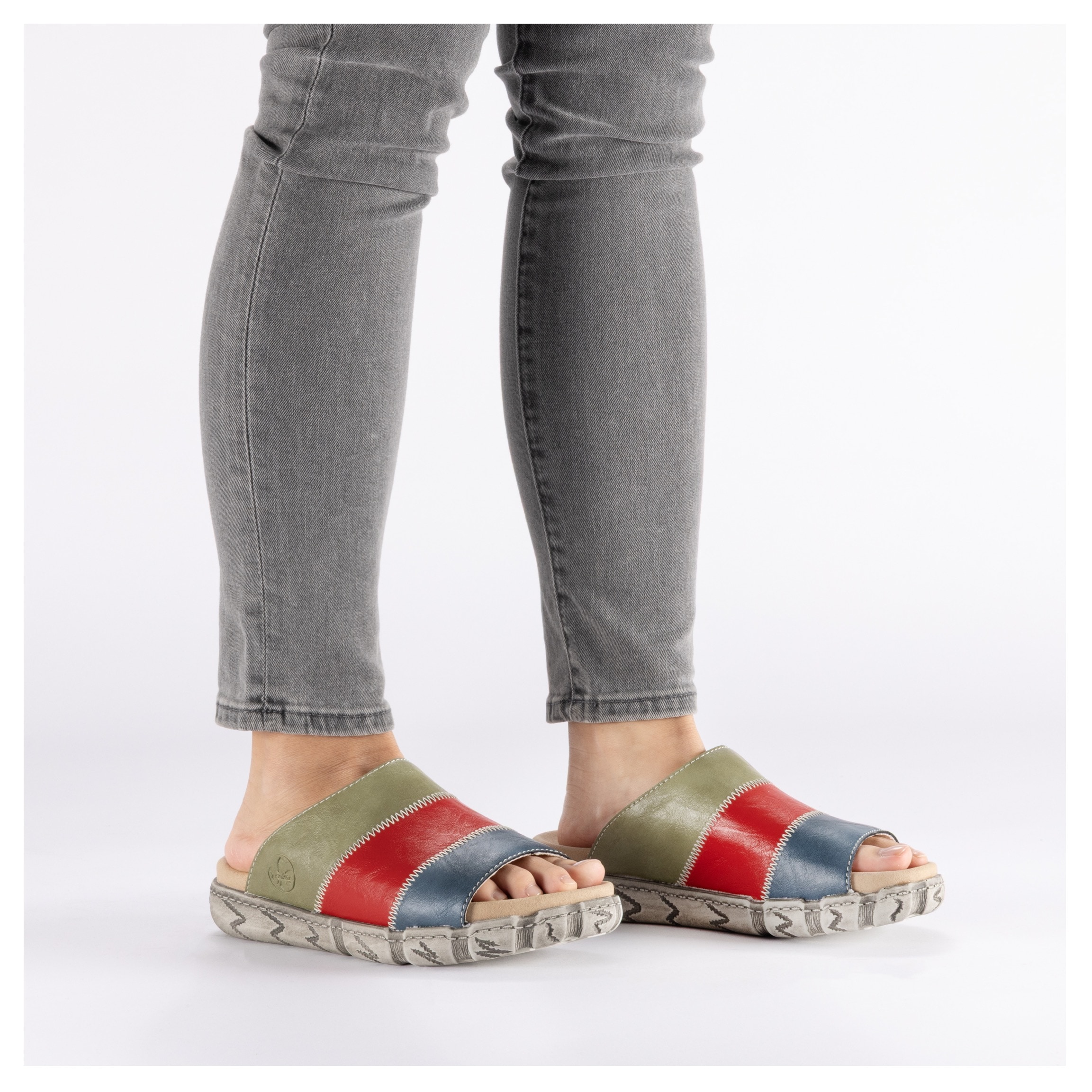 Rieker Pantolette  Chaussure d'été, chausson d'intérieur aspect patchwork