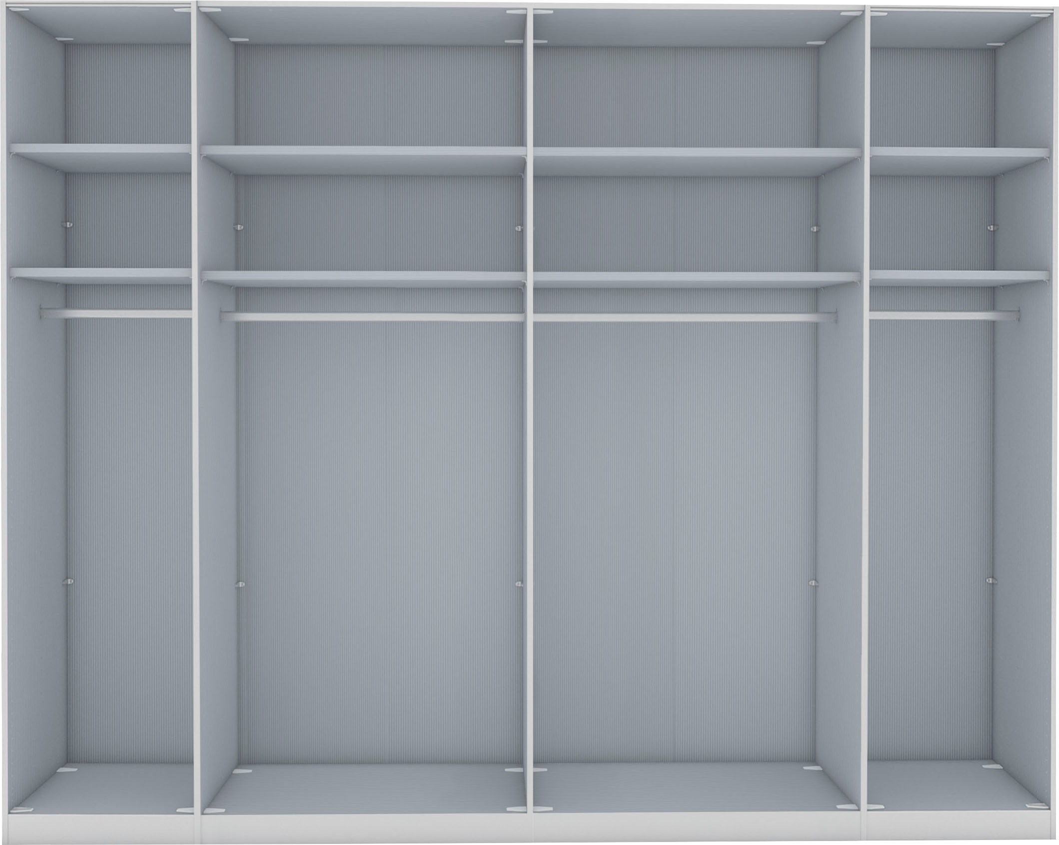 WIEMANN Falttürenschrank »Monaco, Kleiderschrank, Schrank, Wäscheschrank, mit edler Glasfront« 2 Breiten, 2 Höhen 216/236 cm auswählbar, MADE IN GERMANY,  inkl. gepämpften Schubkästen und Türen, mit Panoramaöffnung