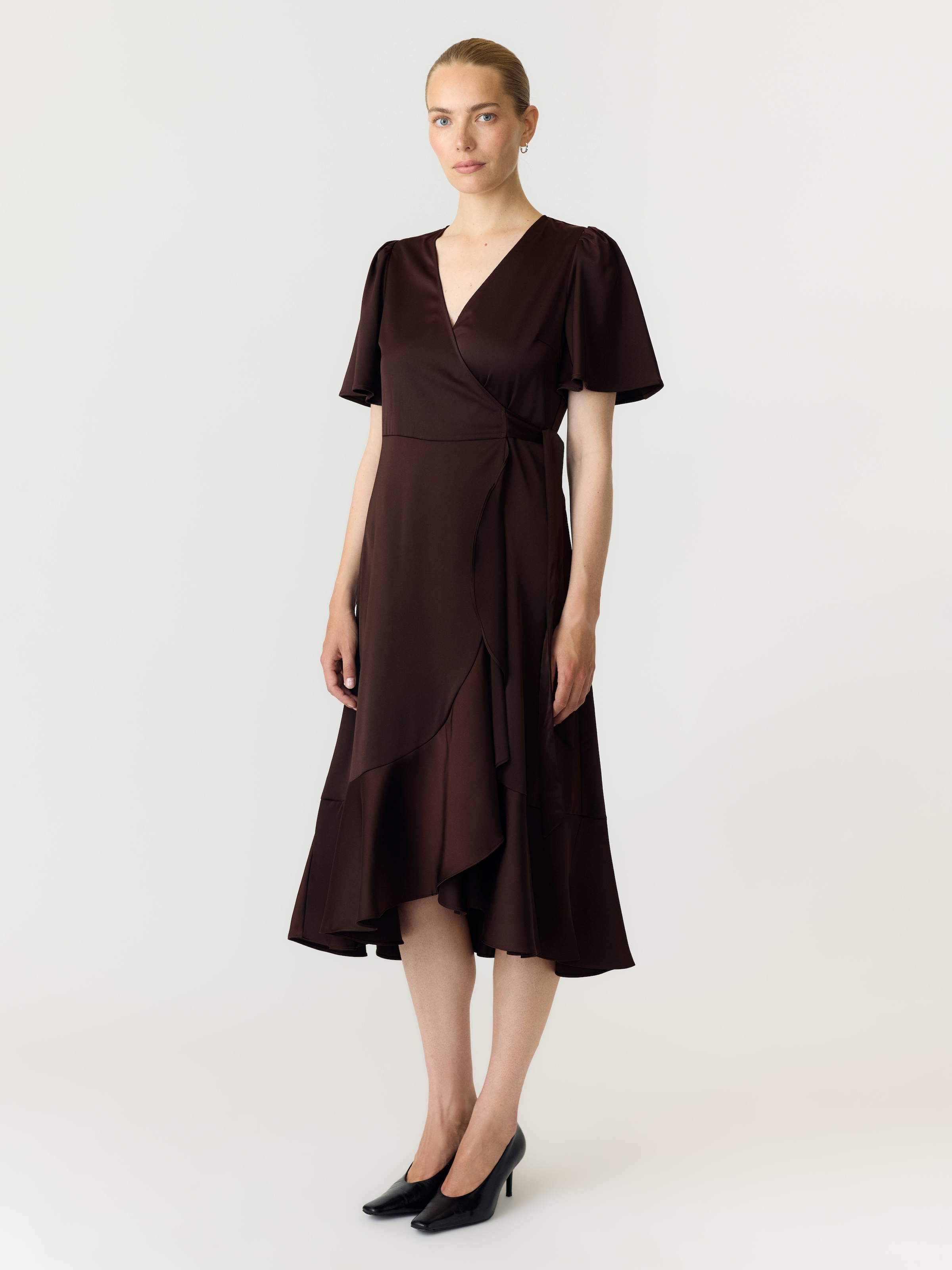Y.A.S Wickelkleid »YASTHEA 2/4 MIDI WRAP DRESS S. NOOS« Materialmix, regular fit