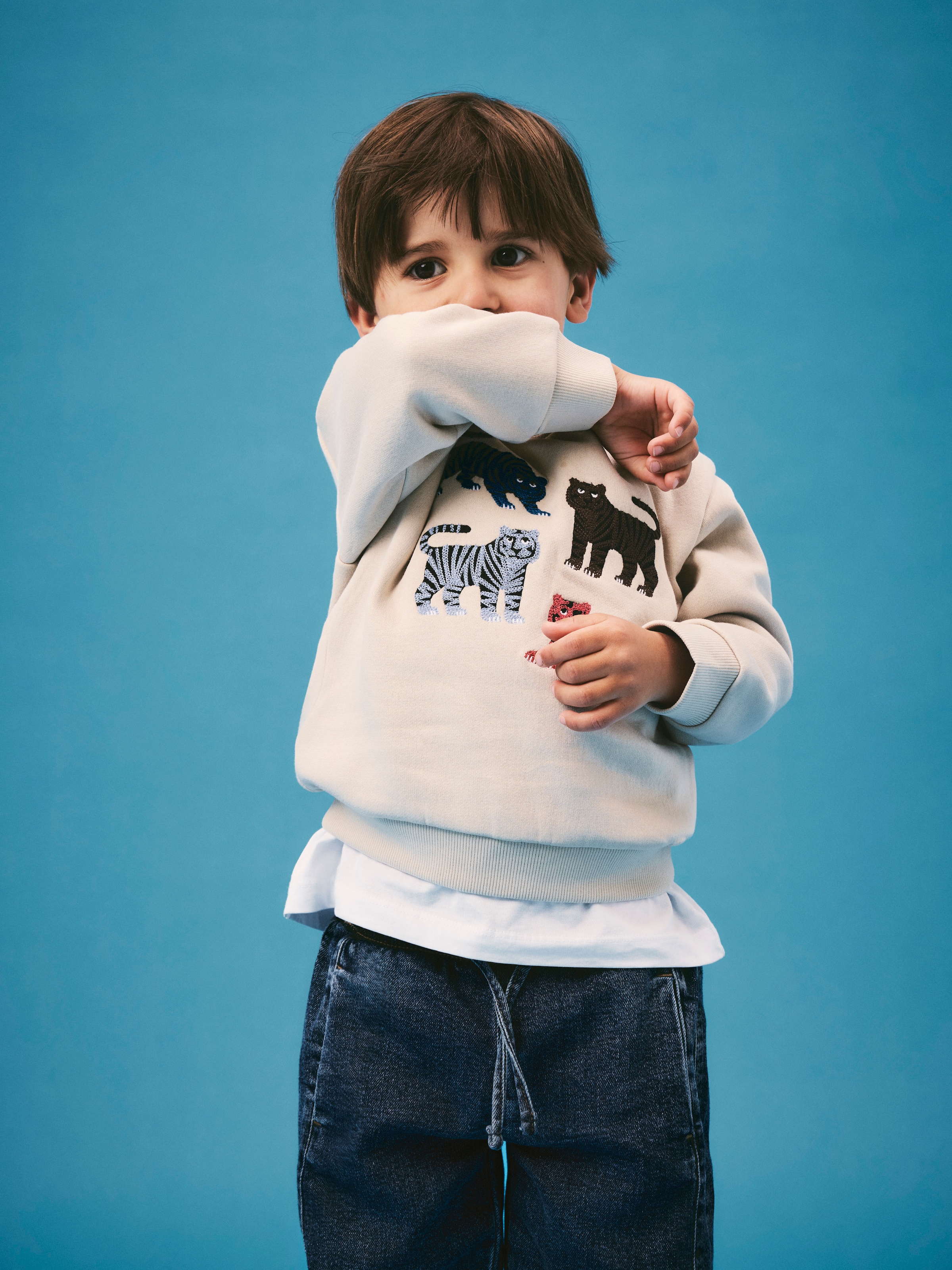 Name It Sweat-shirt »NMMLOCON LS NREG SWE BRU«, mélange coton, coupe régulière
