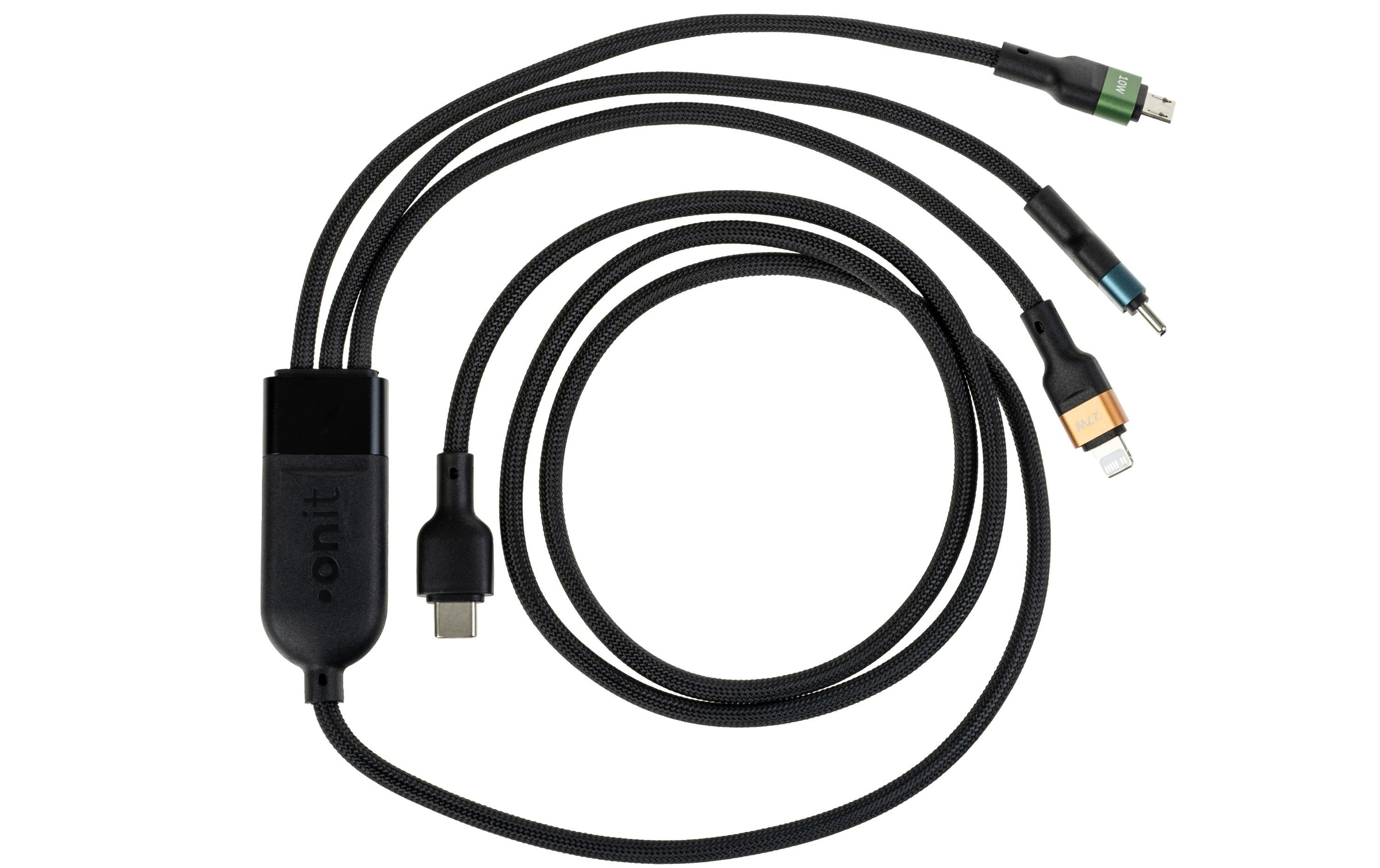 onit USB-Kabel »2.0-Kabel - Lightning/USB-C/Micro-USB B, 1,2 m« 120 cm Multiadapterkabel mit einer Ladeleistung von bis zu 100 W