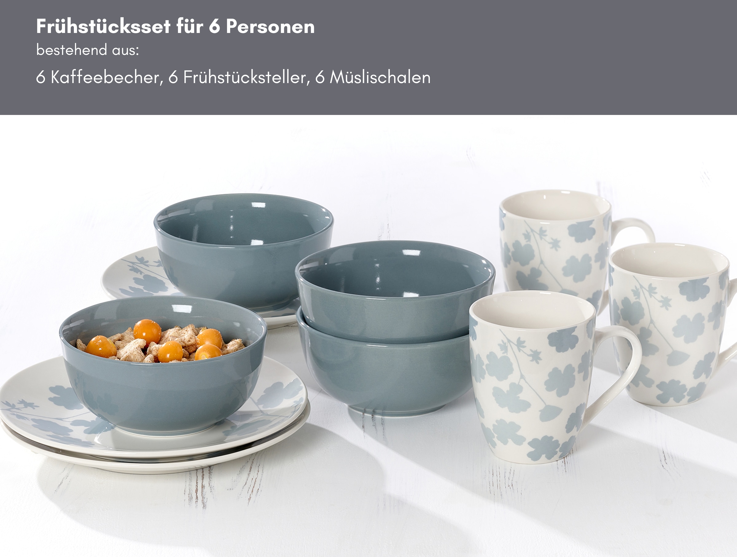 Ritzenhoff & Breker Set de vaisselle pour le petit déjeuner »Ida« Landhaus/Scandi-Style