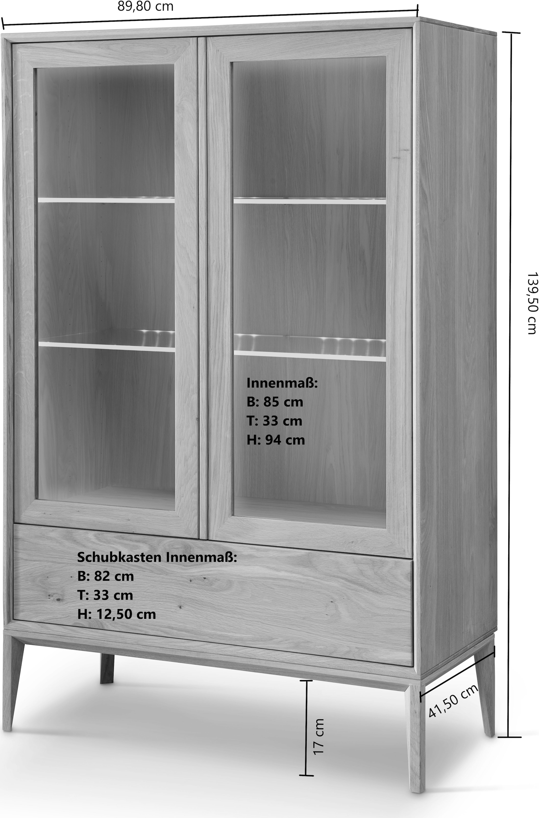 Home affaire Vitrines »Koda« inklusive Beleuchtung, verstellbare Glasböden