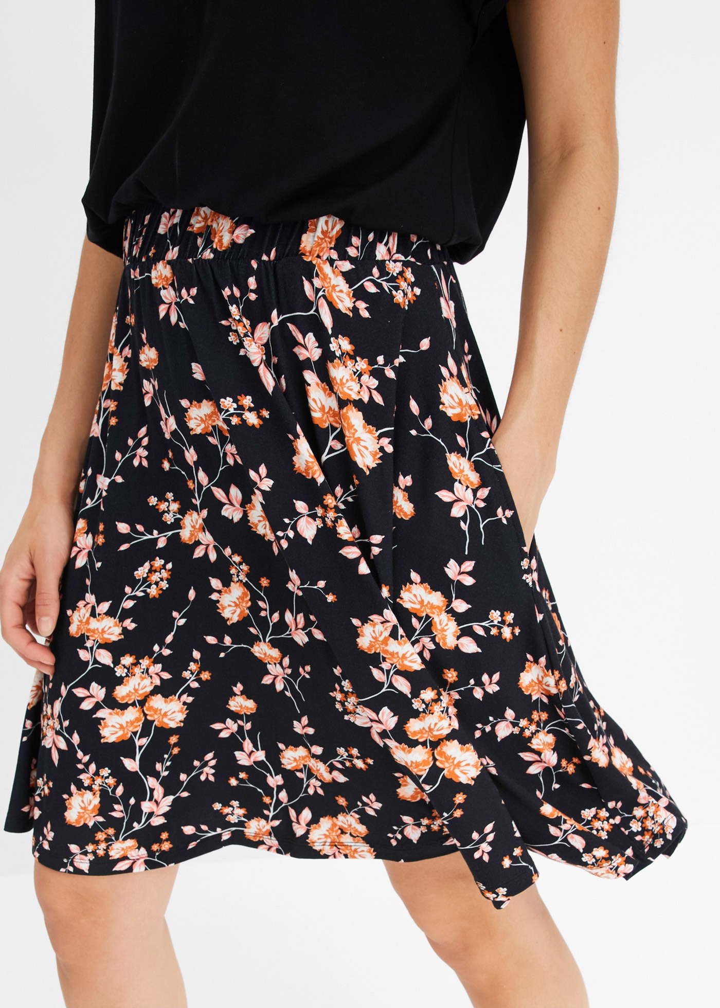 bonprix Robe midi Jerseykleid aus Viskose-Mix