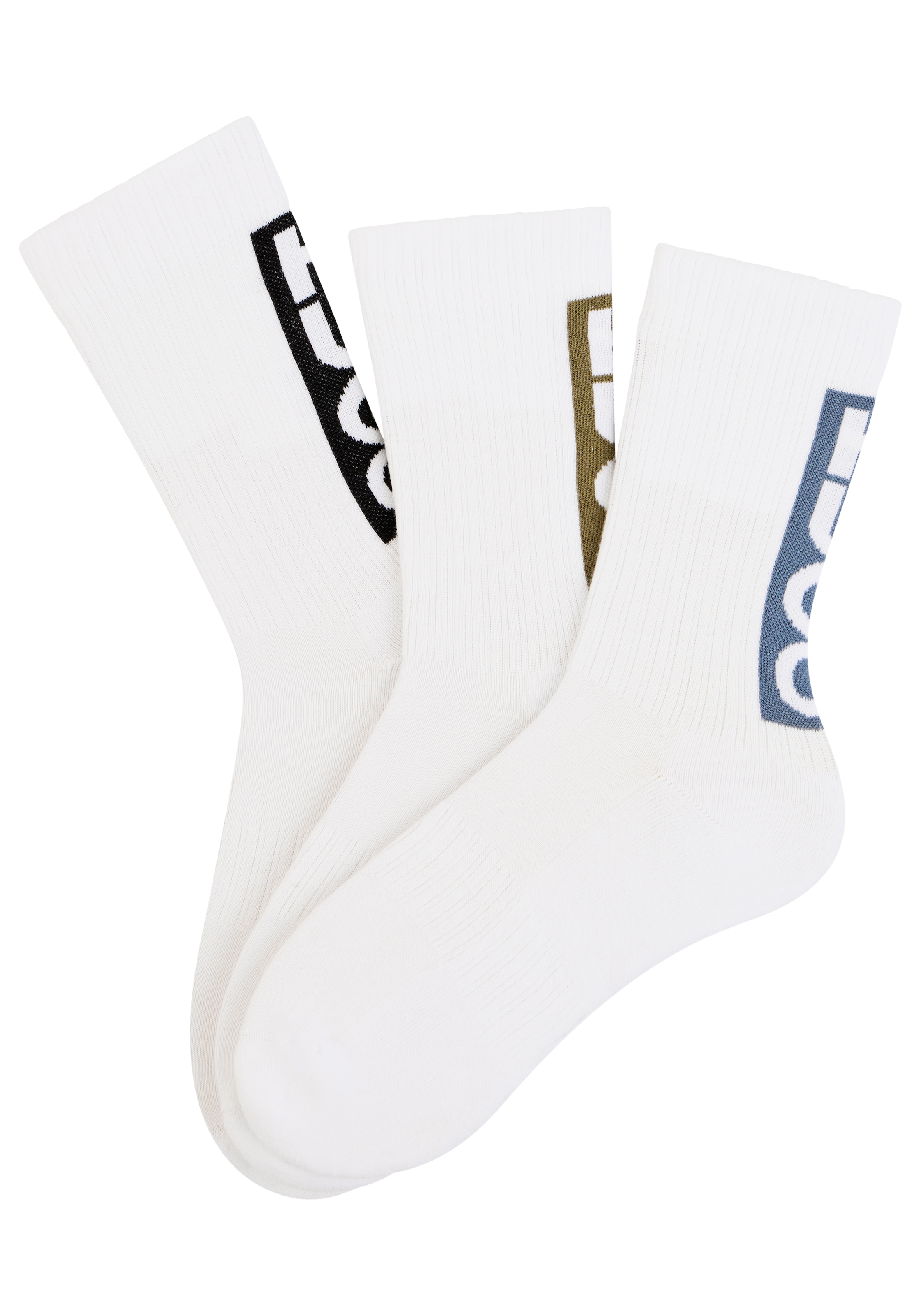 HUGO Underwear Chaussettes de loisirs »3P QS BACK LABEL CC« Packung, 3er Pack, 3 Couple tlg. mit kontrastfarbenen Logoschriftzug