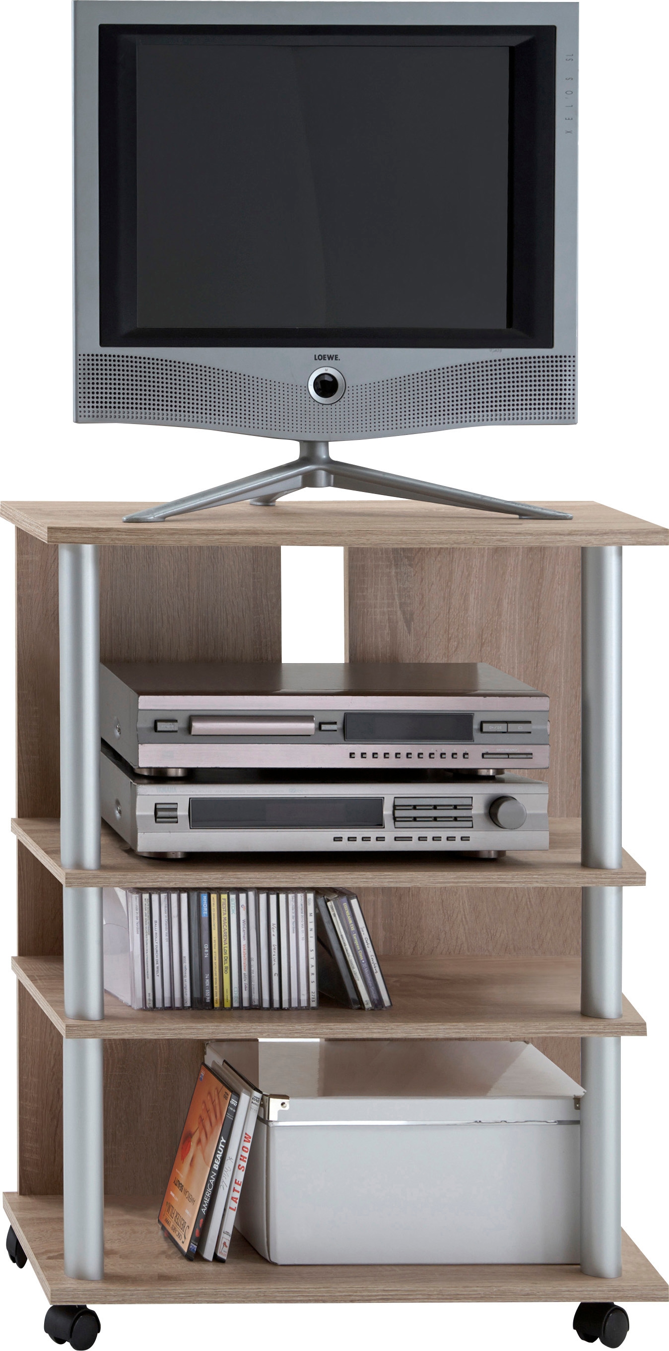 FMD Media-Regal »Variant« Regal auf Rollen, Multimedia, TV, Hifi, 3 Böden, 65 cm breit